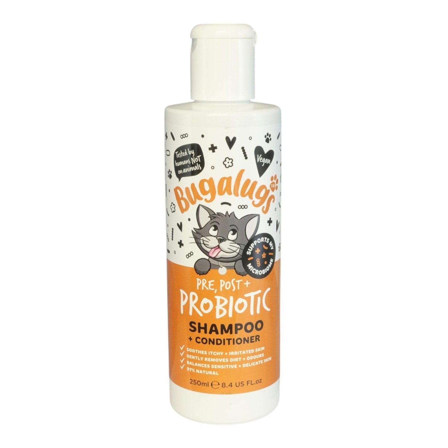 Bugalugs Fellpflege Bugalugs Probiotisches Katzenshampoo 250 ml – Pflegendes Shampoo für, 250 ml, (1-St), Probiotisch, Präbiotisch, Postbiotisch