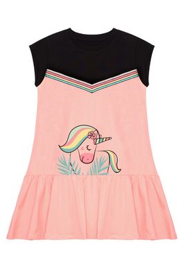 Denokids Shirtkleid Flower Unicorn mit süßem Einhorn-Aufdruck