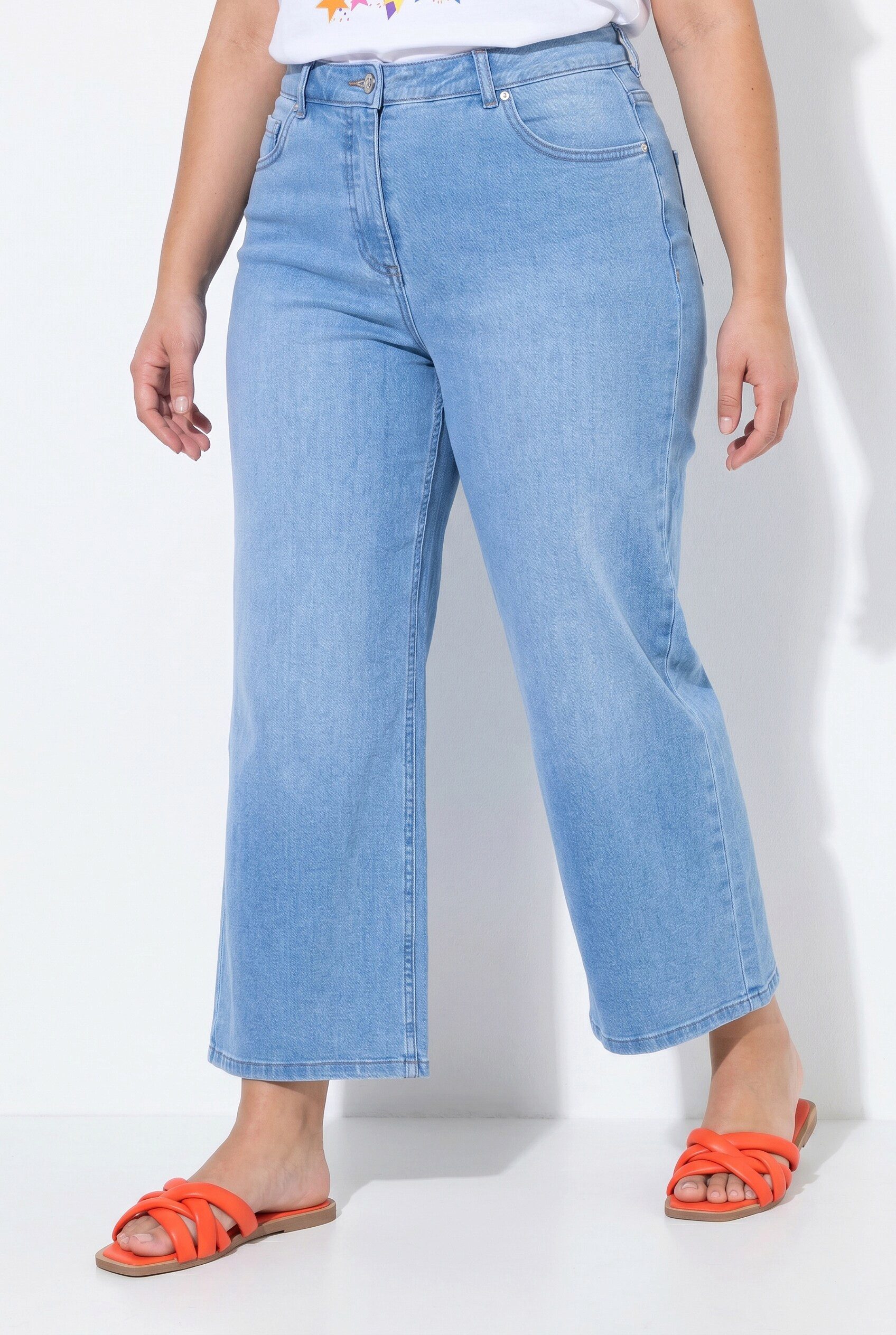 Regular-fit-Jeans Jeans-Culotte weites Bein 5-Pocket