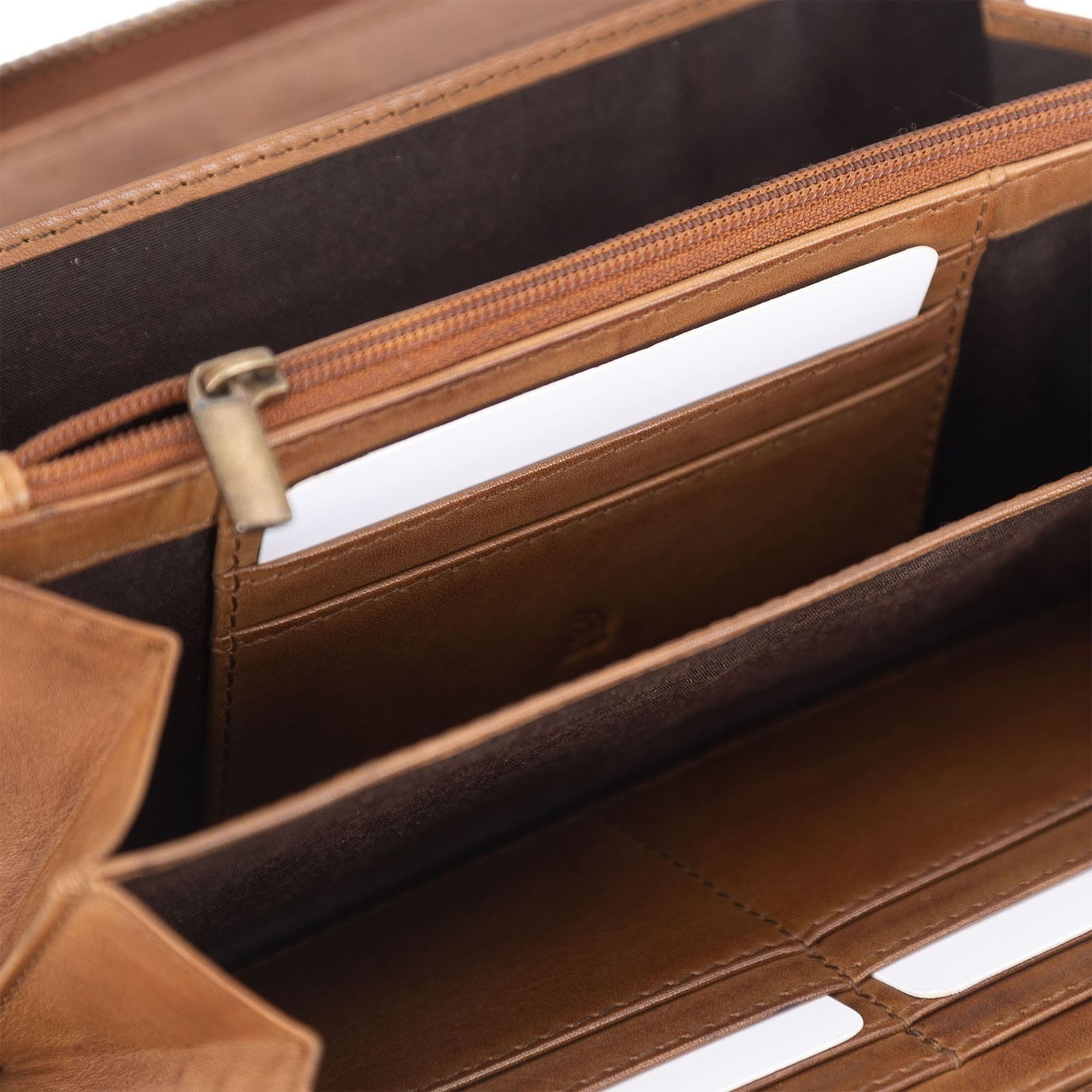 Greenburry Geldbörse Long RV-Lady Wallet RFID, aus echtem Rindsleder mit RFID-Blocker Schutz