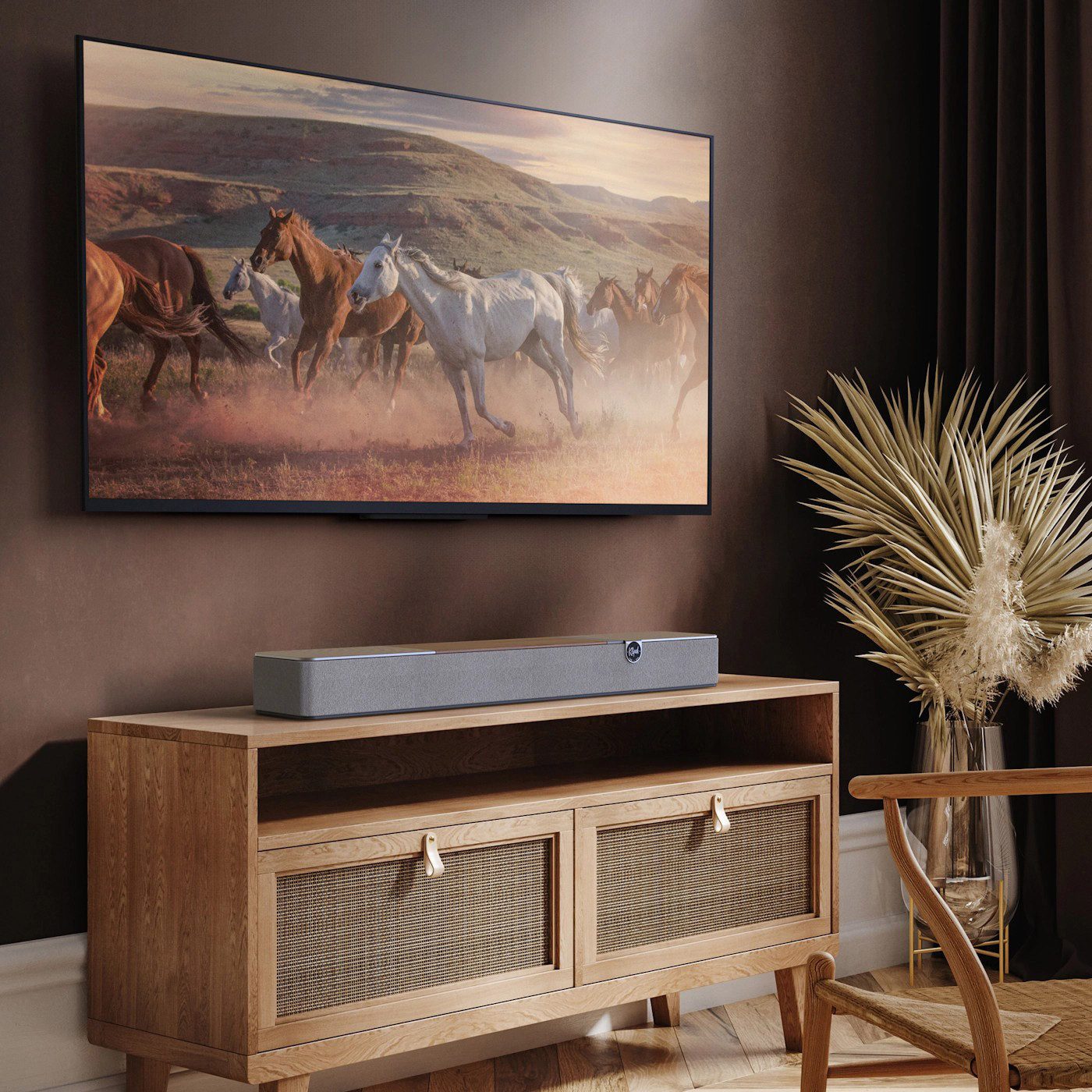 Klipsch Flexus XCORE 100, 2.1 Kanal Dolby Atmos Soundbar, Walnuss Soundbar