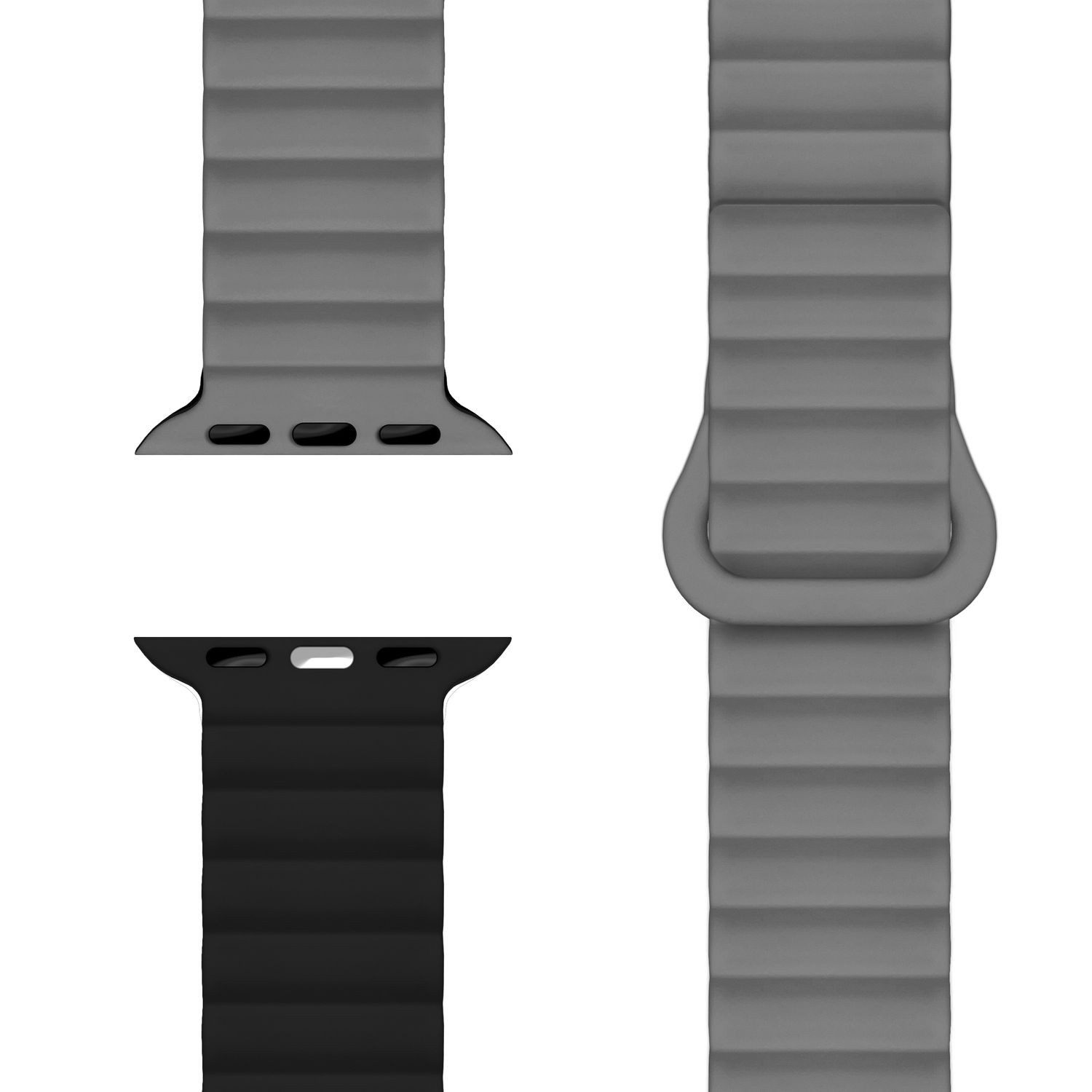 Nalia Smartwatch-Armband Apple Watch 49mm/46/45/44/42(Serie 1-3), Magnetisches Silikon Ersatzband / für Sport Fitness Uhr / Atmungsaktiv