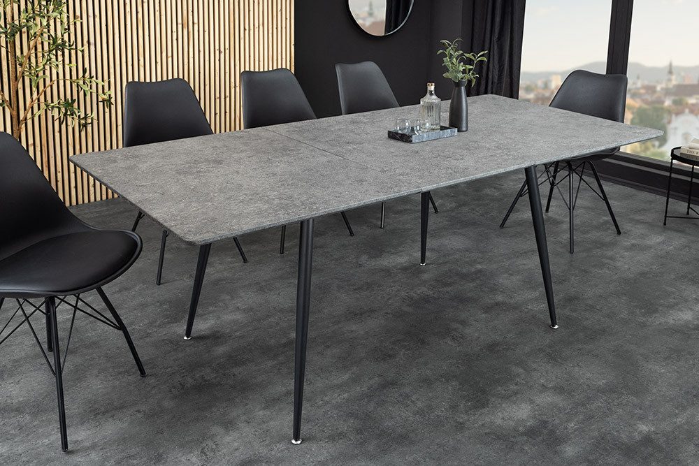 riess-ambiente Esstisch APARTMENT 120-160cm natur-Wildeiche, Metallgestell, ausziehbar, eckig (Einzelartikel, 1-St), verlängerbarer Küchentisch für 6 Personen - ideal für den Essbereich