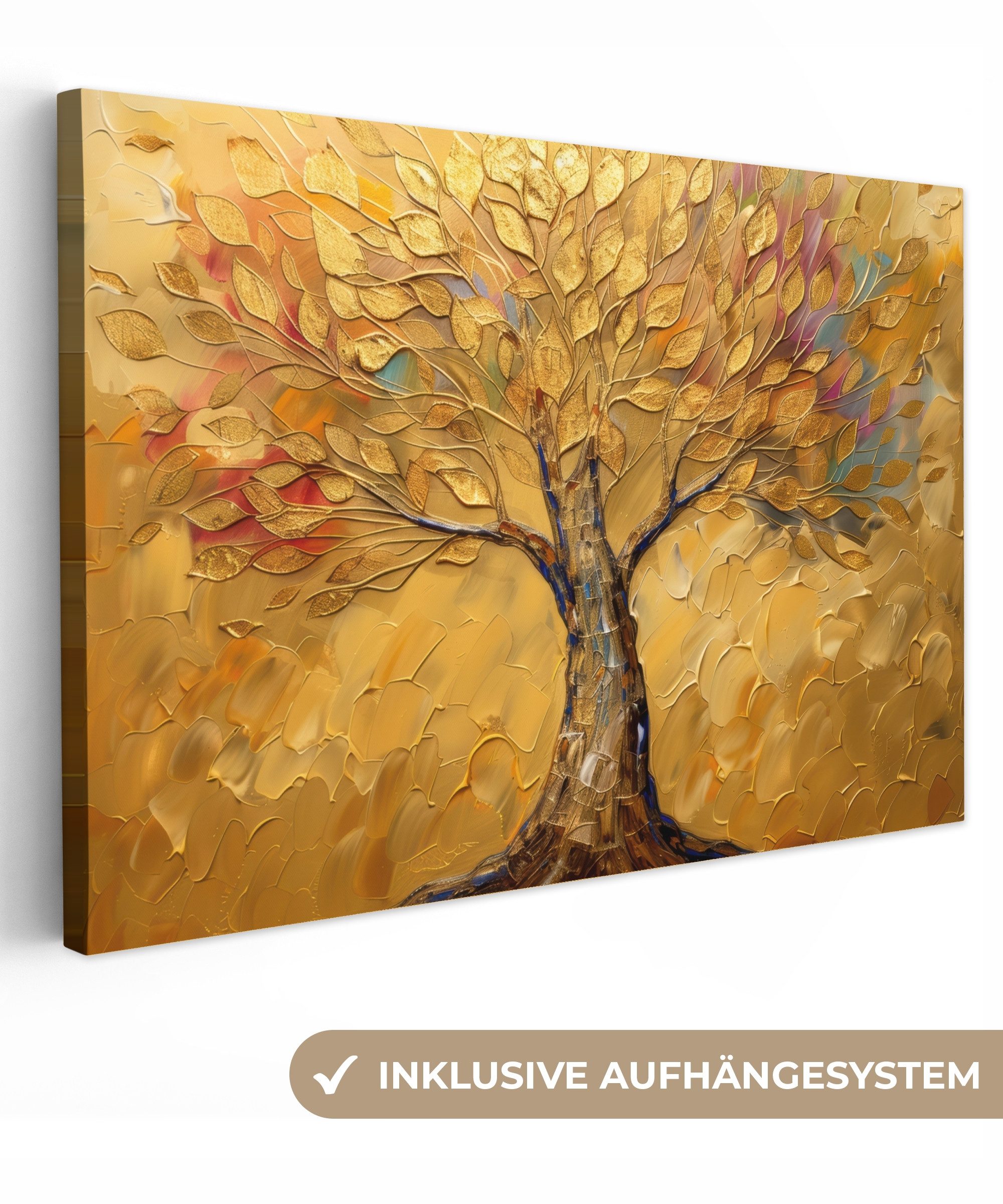 OneMillionCanvasses® Leinwandbild Gold - Baum - Abstrakt - Modern, Fotodruc günstig online kaufen