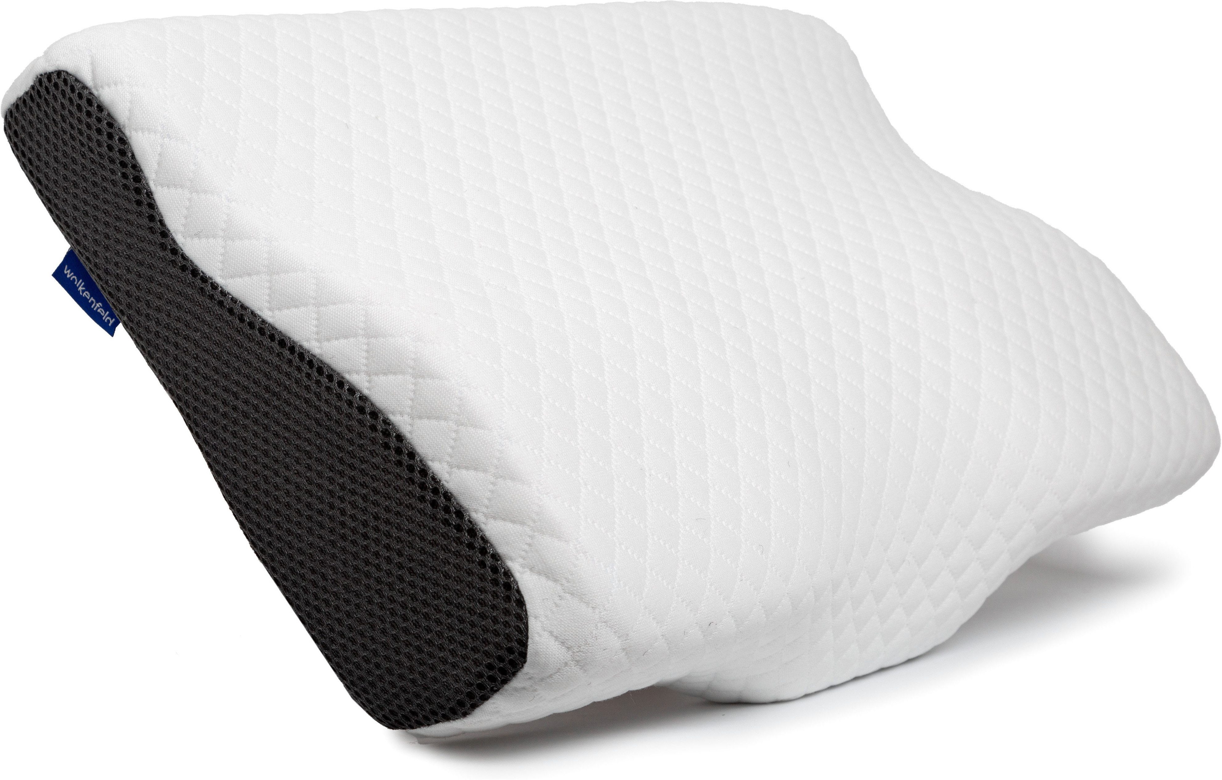 Wolkenfeld Nackenrolle Arnold-Nackenkissen, 1-tlg., Memory Foam Nackenkopfkissen – für Seiten-, Rücken- & Bauchschläfer