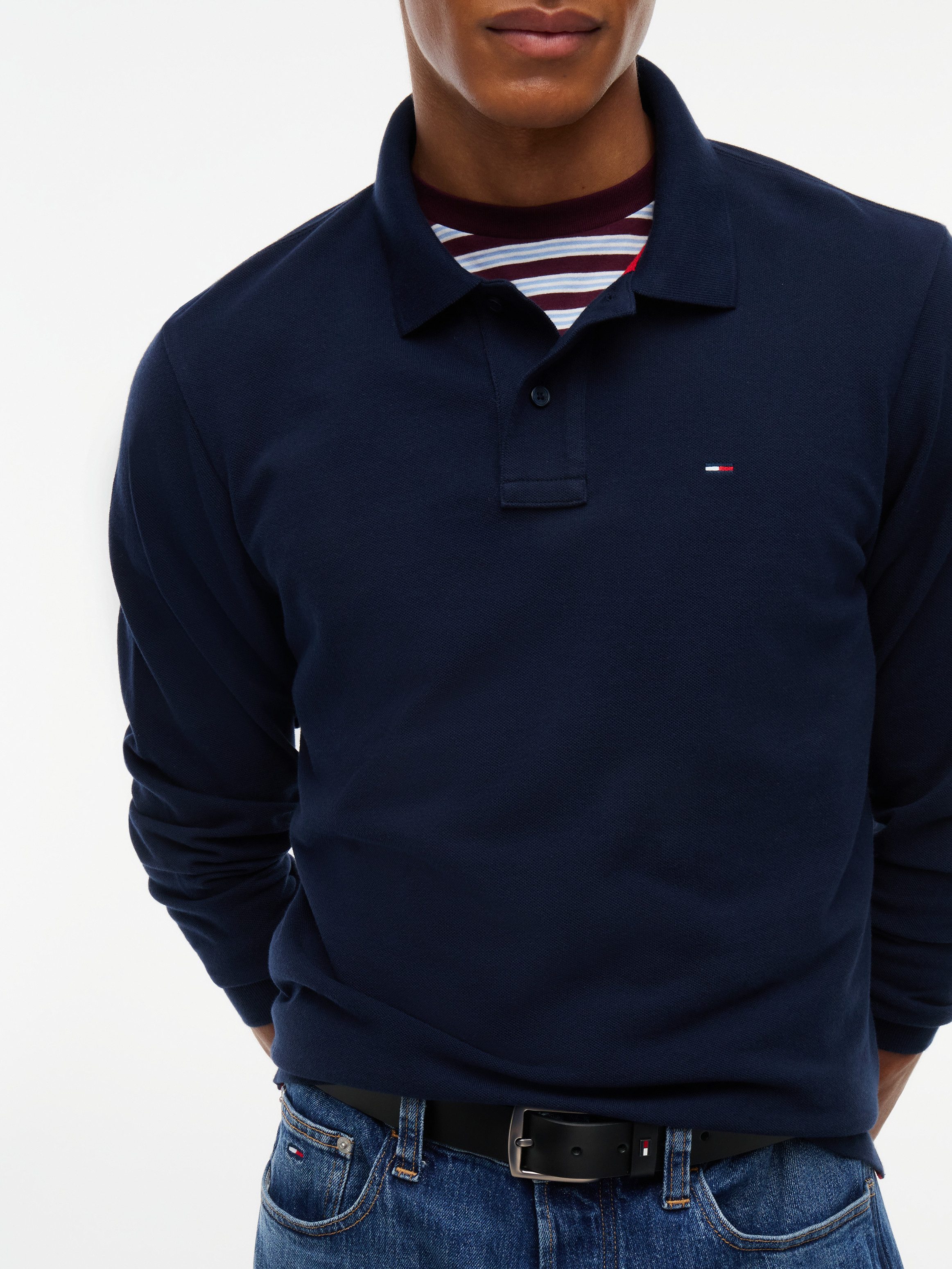 Tommy Jeans Langarm-Poloshirt REGULAR POLO Regular fit mit Polokragen