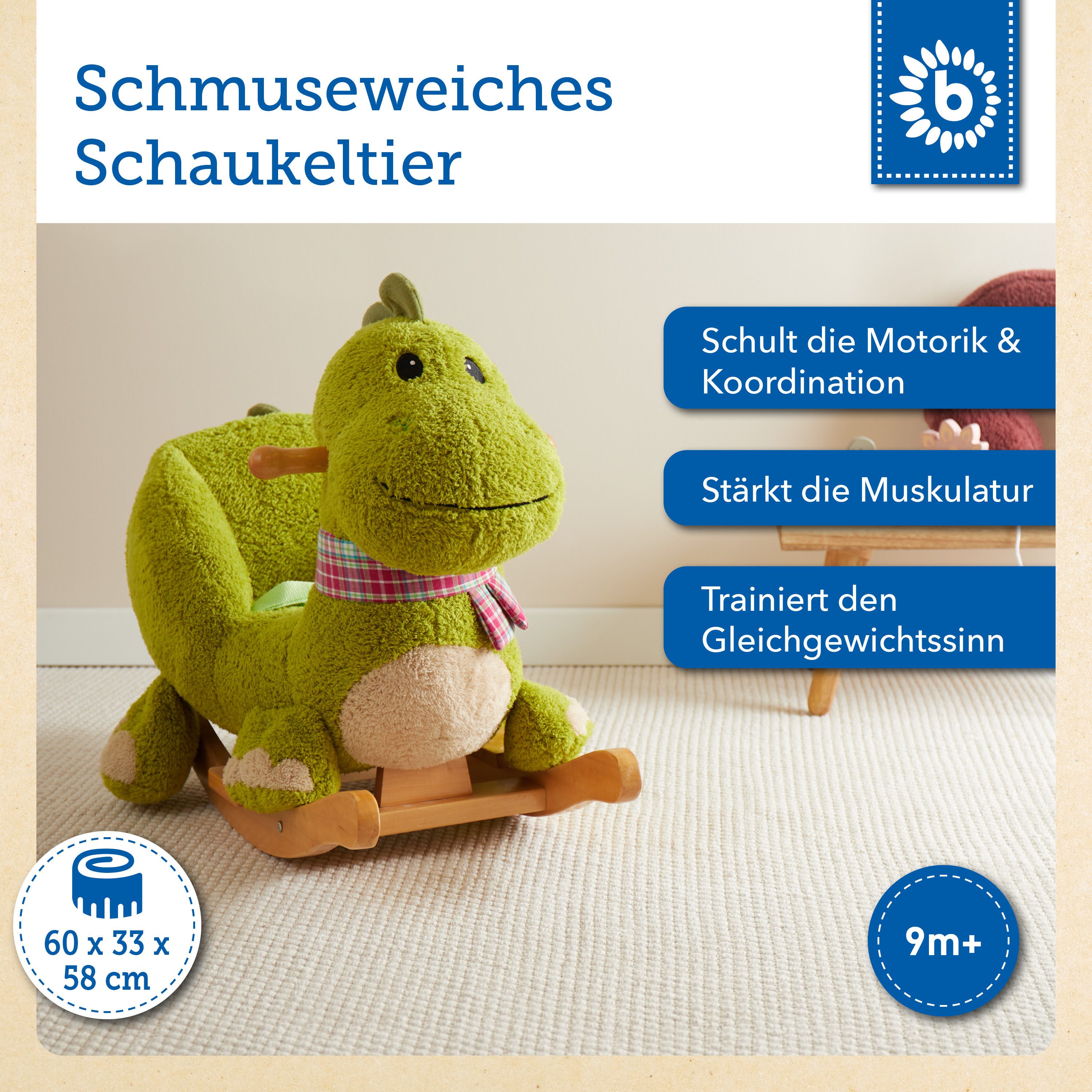 BIECO Schaukelpferd Bieco Plüsch Schaukeltier Dino günstig online kaufen