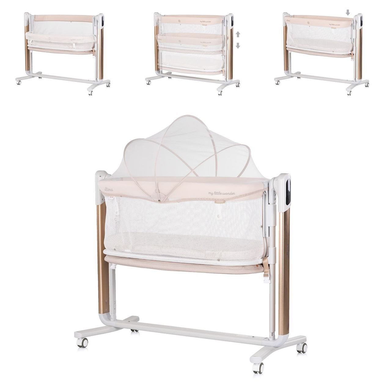 Chipolino Komplettbett Babywiege elektrisch Ultima, Beistellbett Schaukelfunktion Musik Timer
