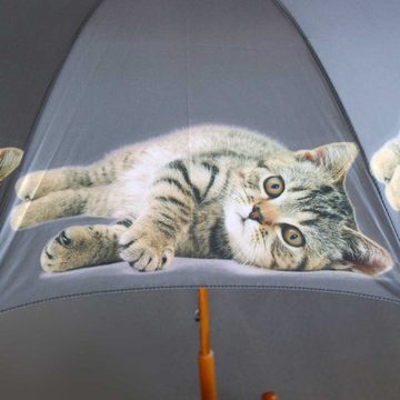 Mars & More Stockregenschirm Mars & More Regenschirm Kätzchen Tabby liegend