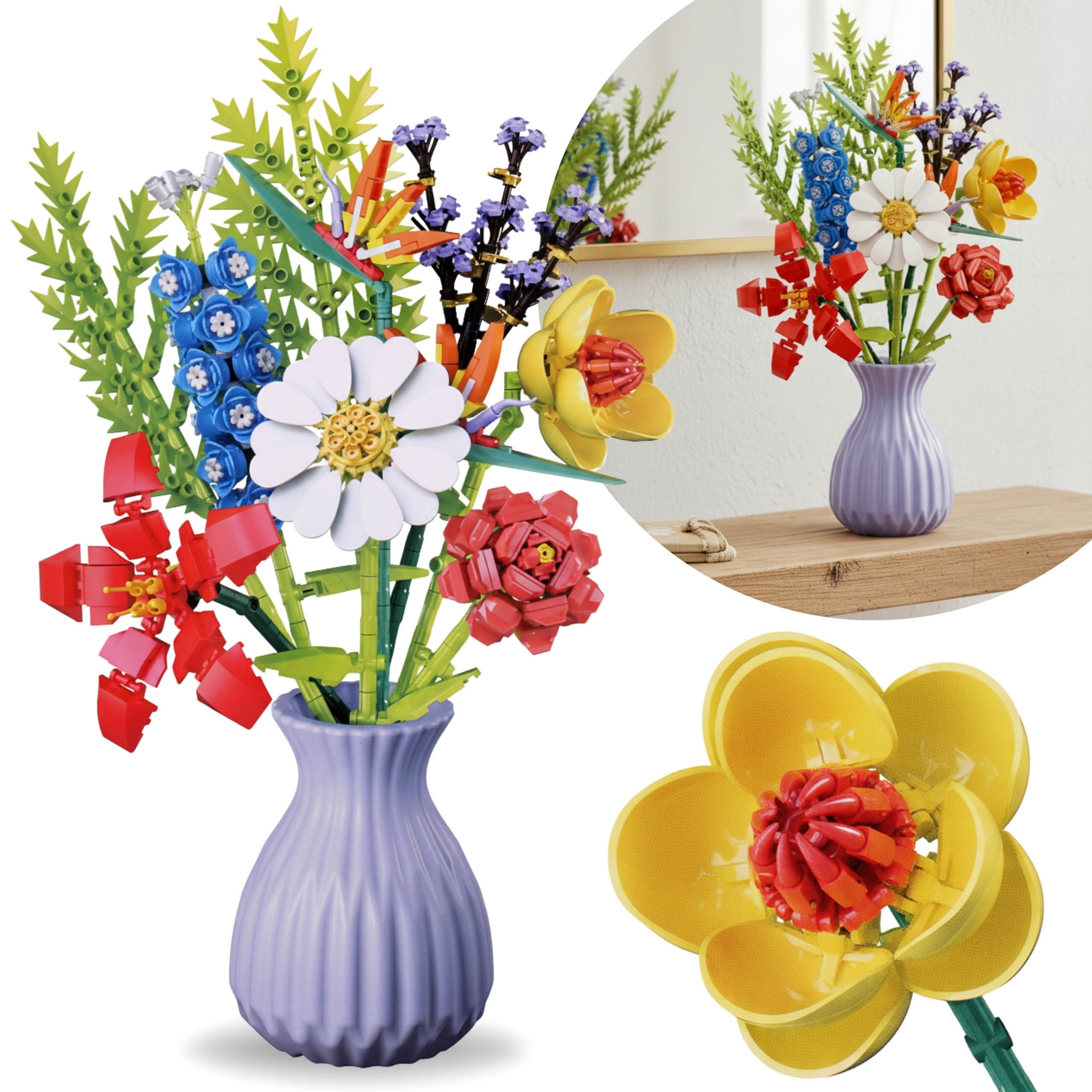 Sarcia.eu Blumenstrauß Bausteine kompatibel mit LEGO, 8 Blumen, DIY 690 Stk günstig online kaufen