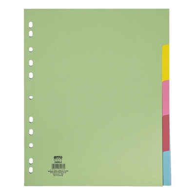 Otto Office Nature Aktenordner, Register 5-tlg., blanko pastellfarben, DIN A4 überbreit, Karton