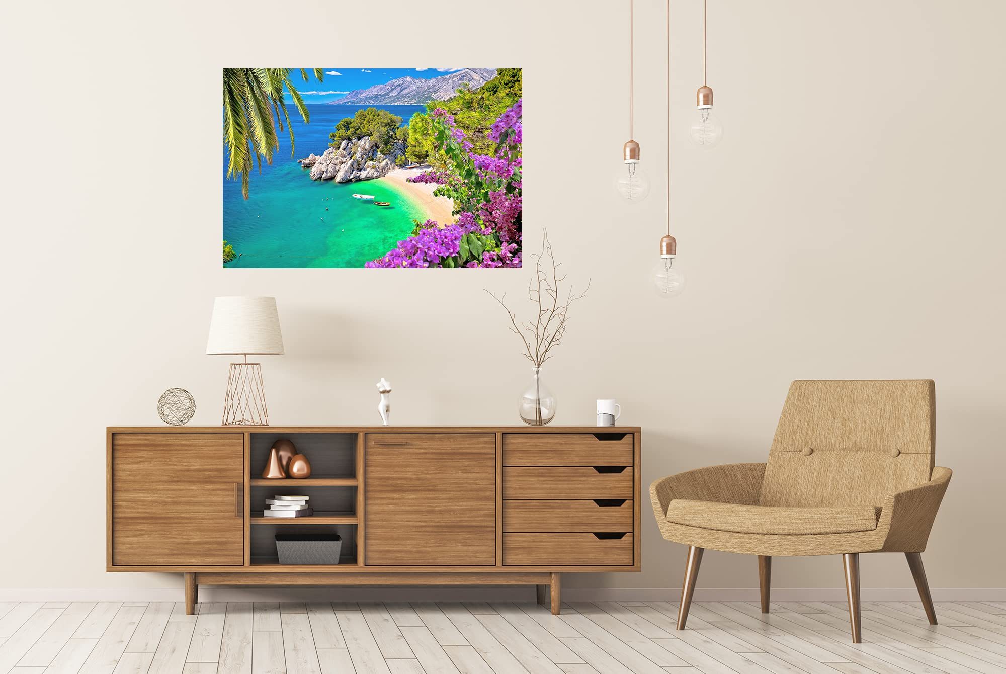 islandburner Poster Idyllischer Strand Punta Rata Brela Luftaufnahme Makarska Riviera