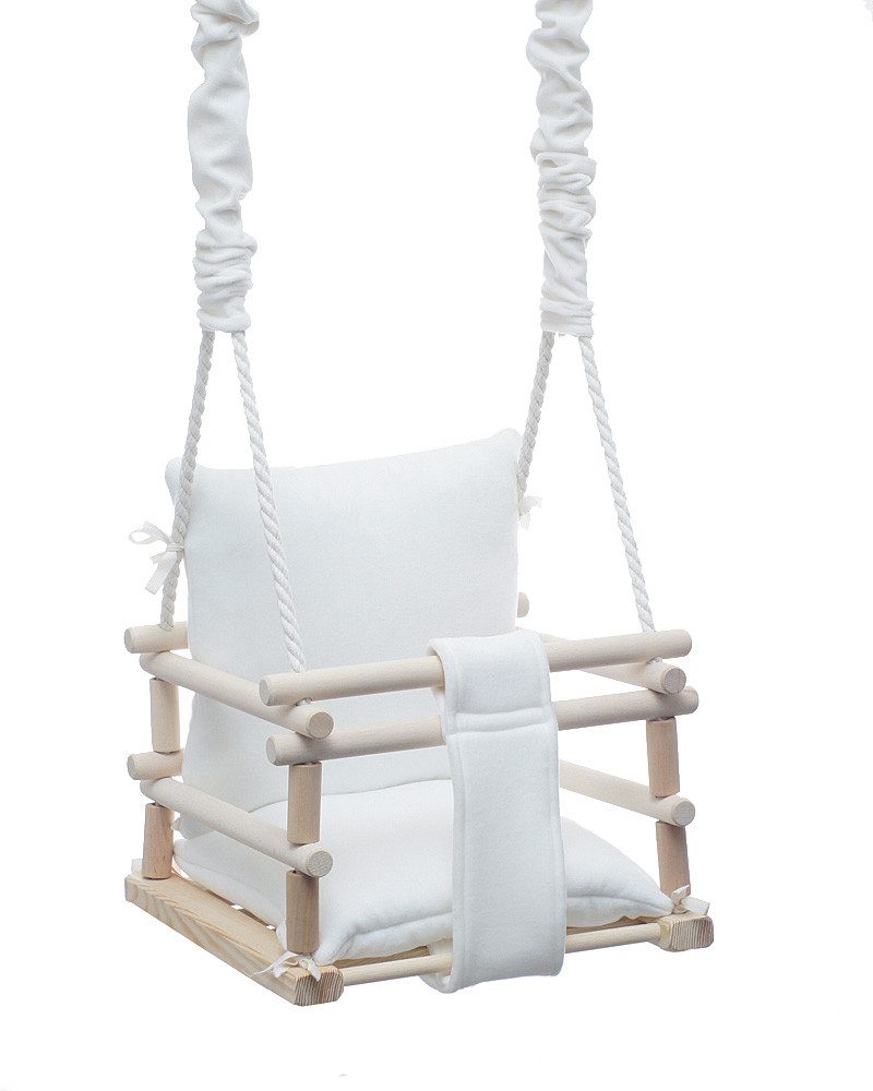 LuMali Babyschaukel Babyschaukel aus Holz - Kinderschaukel mit Kissen - Ind günstig online kaufen