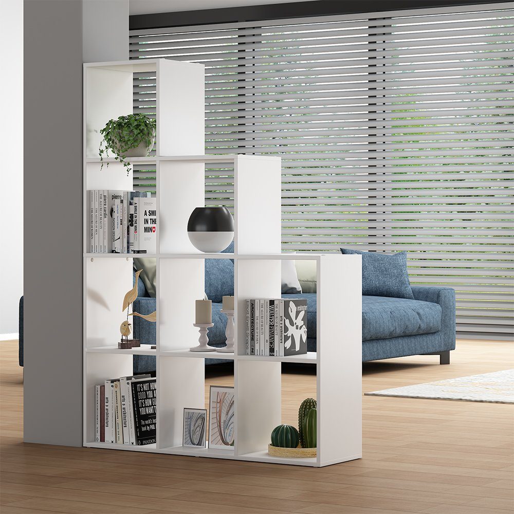 Vicco Raumteiler Aramis, Weiß/Weiß, 103.5 x 144 cm 9 Fächer