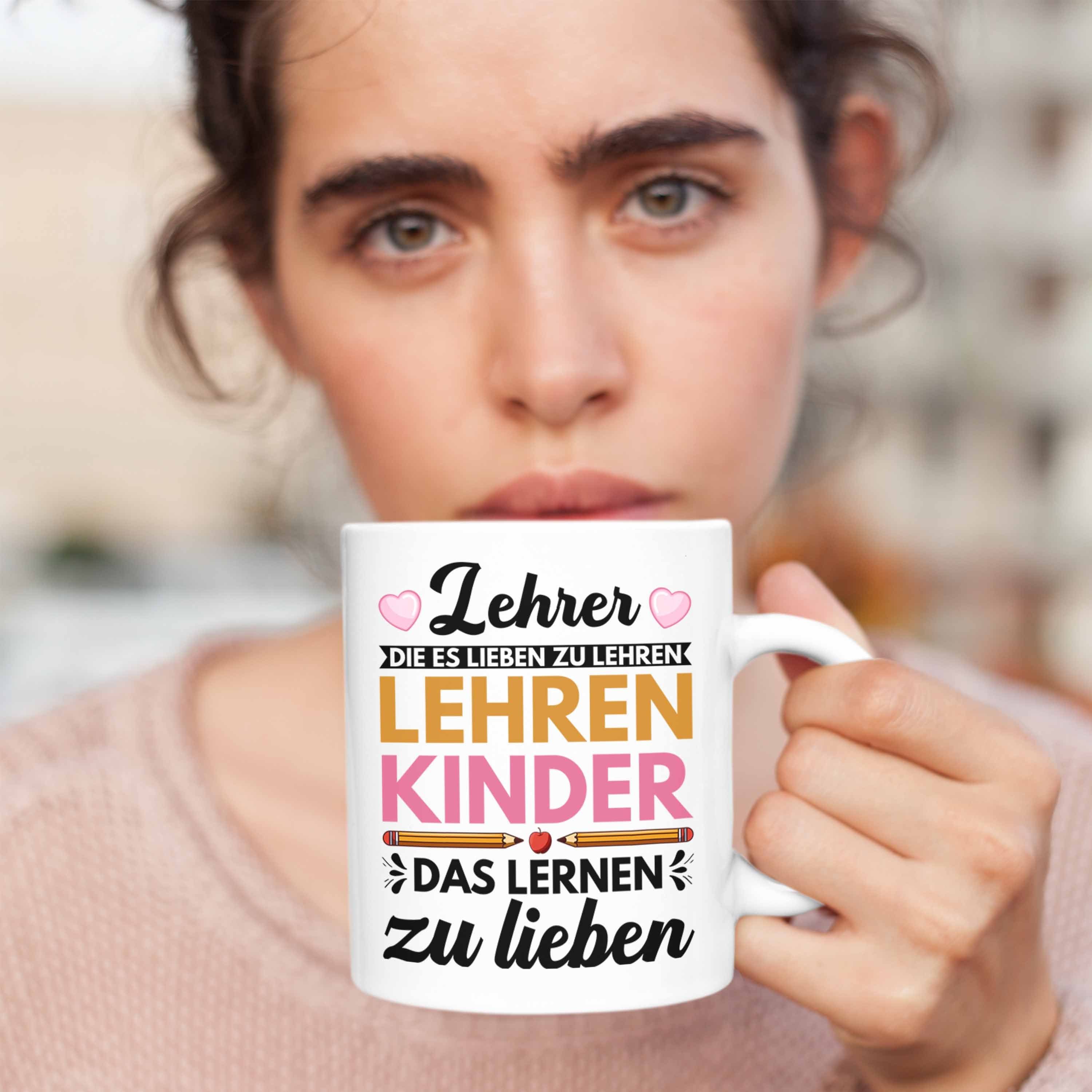 Lehrerin Trendation Lehrer - Klassenlehrerin zum Geschenkidee Abschiedsgeschenk Abschied Danke Weiss Tasse Trendation Tasse Geschenk