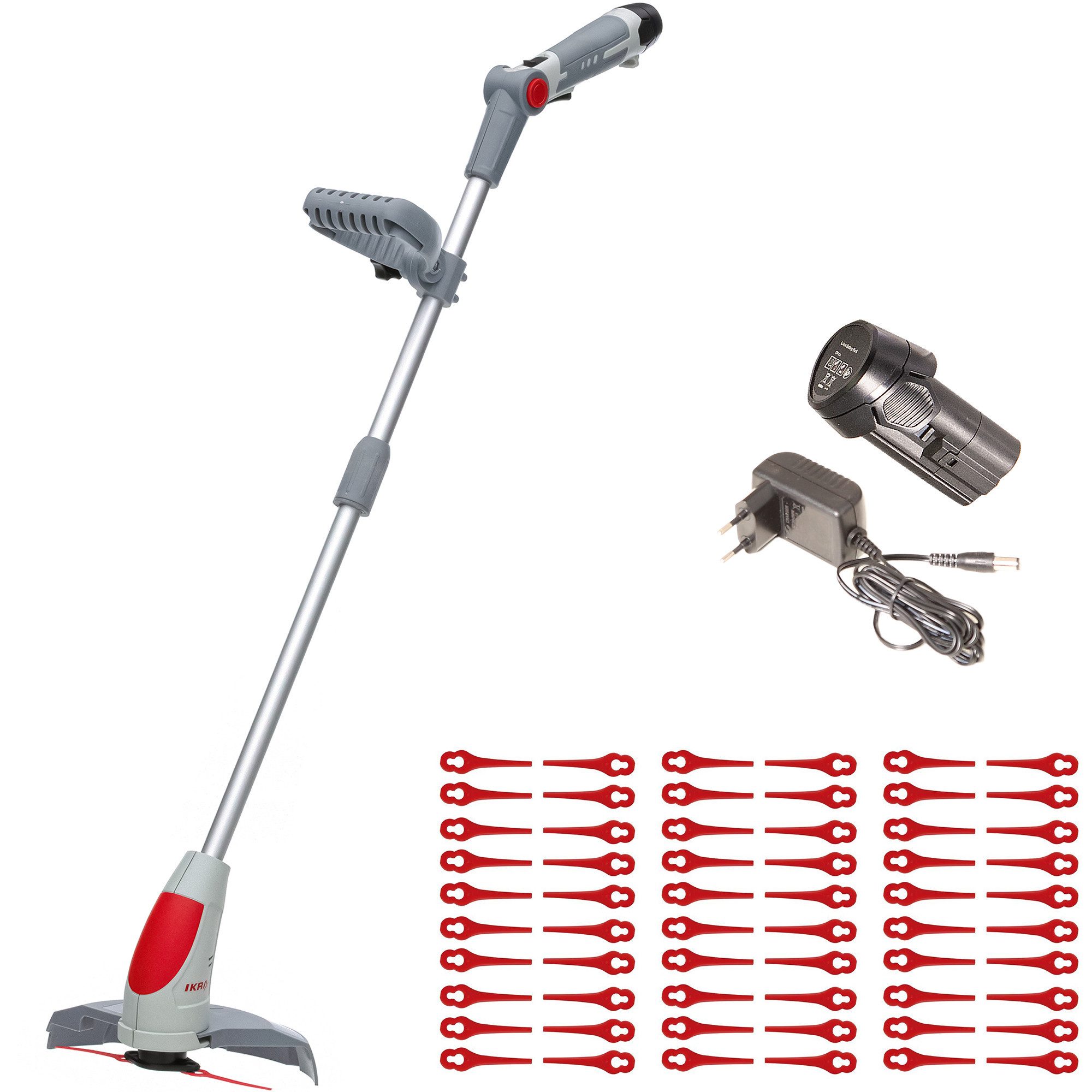 ikra GmbH Akku-Rasentrimmer IART 1224, 24 cm Arbeitsbreite Messer, (mit 60 Messern), 12 Volt-Akku / Kompakt & Leicht: Nur 1,5 kg Gewicht