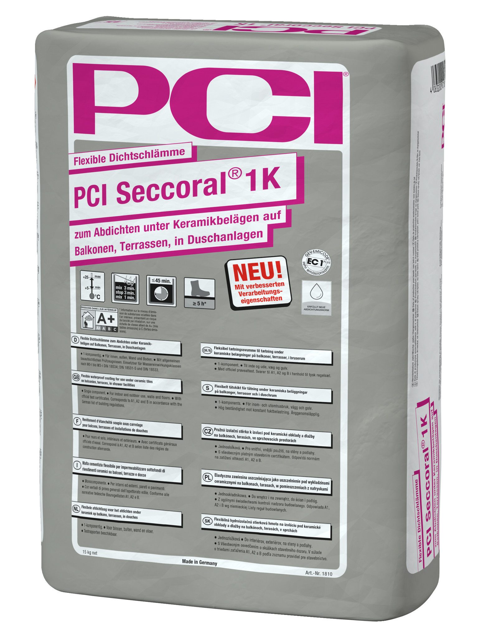PCI Dichtstoff PCI Seccoral® 1K grau 3,5 kg