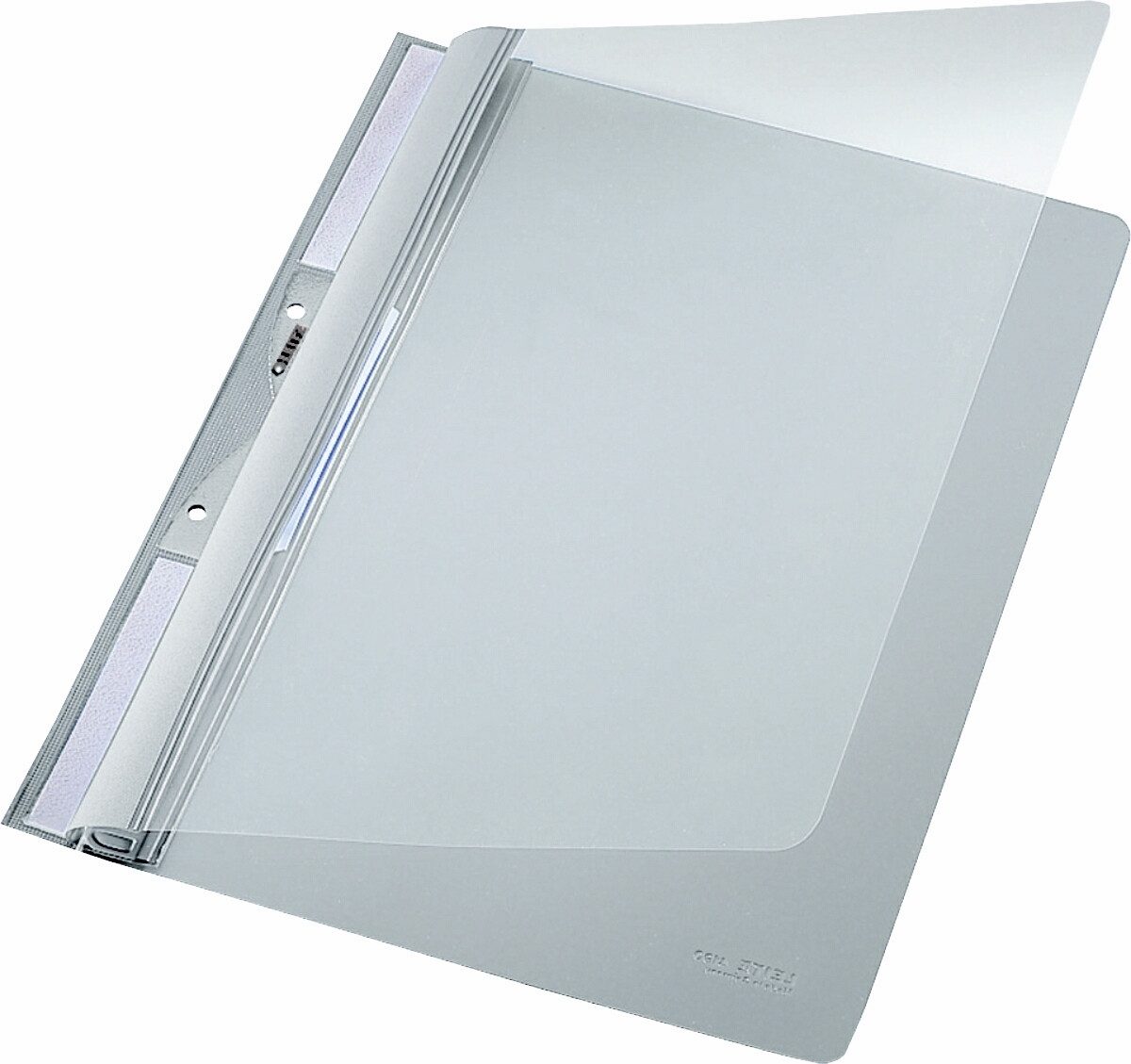 LEITZ Hefter Einhängehefter A4 2 kurze Beschriftungsfenster PVC grau
