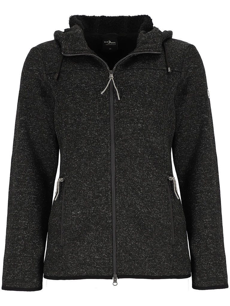 Blue Wave Fleecejacke Damen Strickfleece-Jacke Meike mit Kapuze und Teddy-F günstig online kaufen