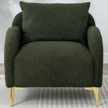 Tongtong Sessel Freizeitsessel mit Kissenkissen, einzelner gepolsterter Sofastuhl (Sessel mit einem großen Rückenkissen), grün