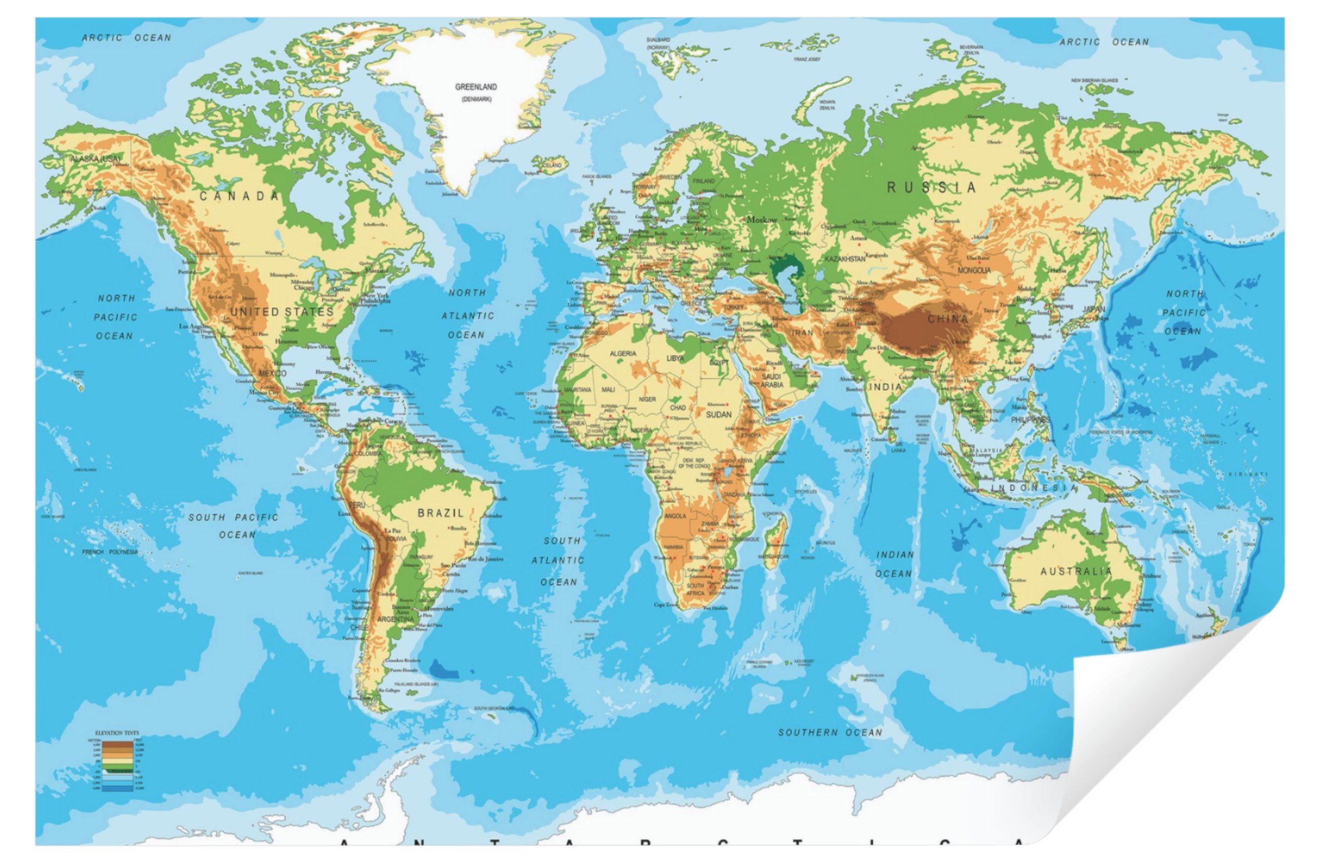 Wallarena Fototapete Kinderzimmer Jungen Mädchen Weltkarte Vlies Tapete Vliestapete, Glatt Vlies, Karte, Tapete inklusive Kleister Vliestapete Motivtapete