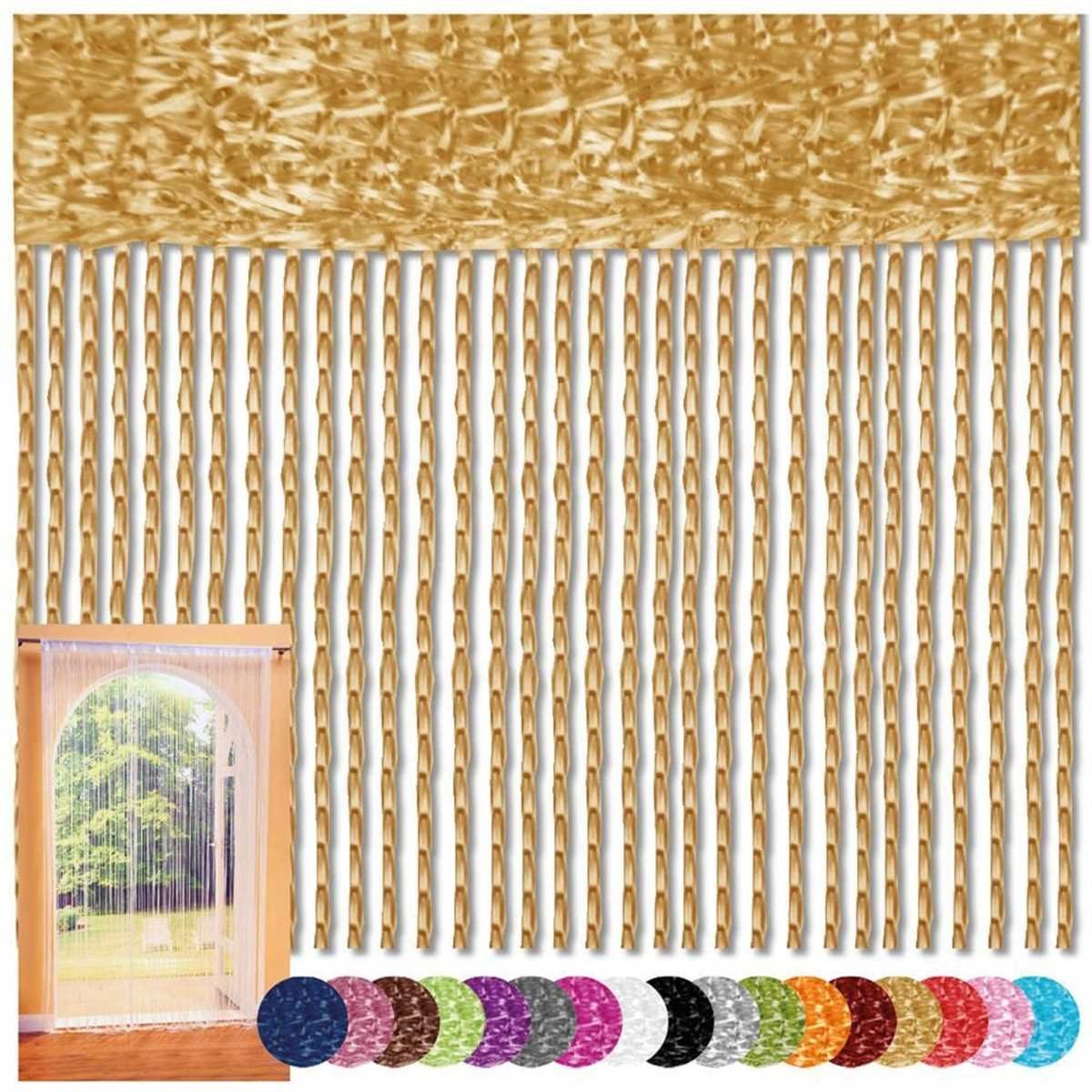 Farben mit Fadengardine vers. 240cm Stangendurchzug, in Gelb (BxL), viele Stangendurchzug Vorhang, halbtransparent, x Bestlivings, 140cm