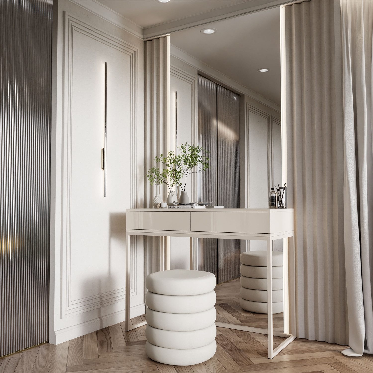 Lookway Konsolentisch BLANCO GLAMOUR Konsole in Kaschmir auf Gestell (1x Ko günstig online kaufen