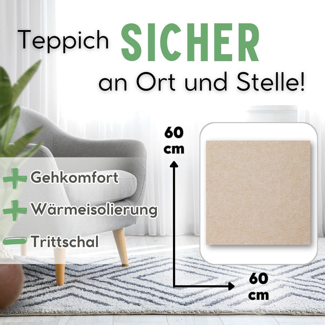 flex it Antirutsch Teppichunterlage flex it Classic Comfort Antirutschmatte für Teppich, (1-St), Kein Verkleben und keine Rückstände