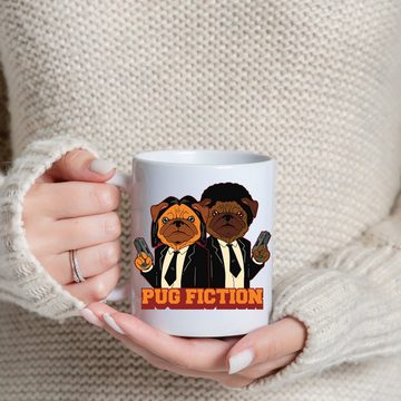 Youth Designz Tasse Pug Fiction Kaffeetasse Geschenk, Keramik, mit lustigem Print