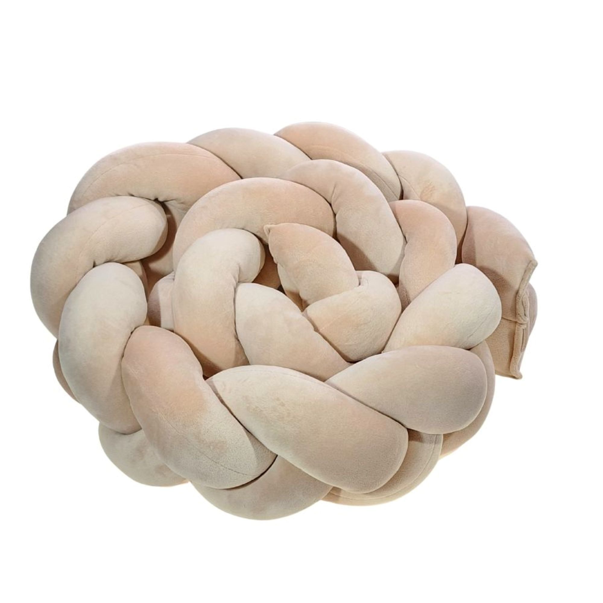 LuMali Nestchenschlange Bettschlange geflochten 210cm Nestchen Bettumrandung Babybett Zopf, Stillkissen Seitenschläfer Velour weich hypoallergen Pastellfarben