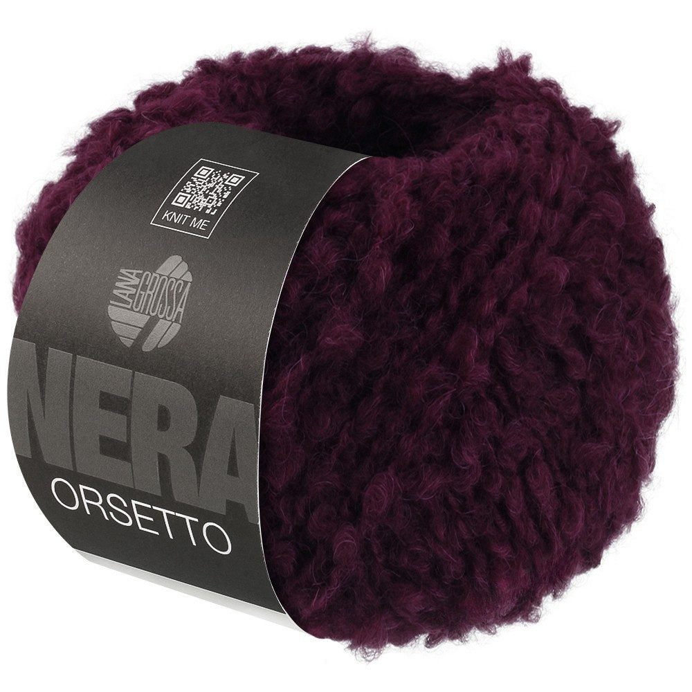 LANA GROSSA ORSETTO (NERA) Häkelwolle, 75 m (Weiches Bouclé-Garn aus Alpaka- und Merinofasern), 50 g
