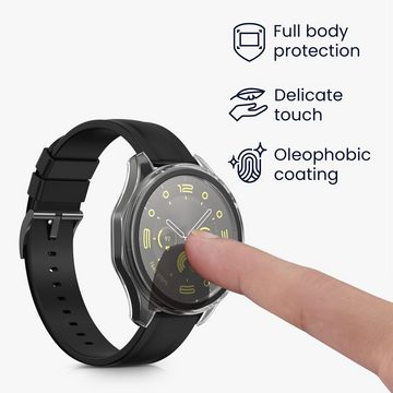 kwmobile Smartwatch-Hülle 2x Hülle für Huawei Watch GT4 46mm, Fullbody Fitnesstracker Glas Cover Case Schutzhülle Set