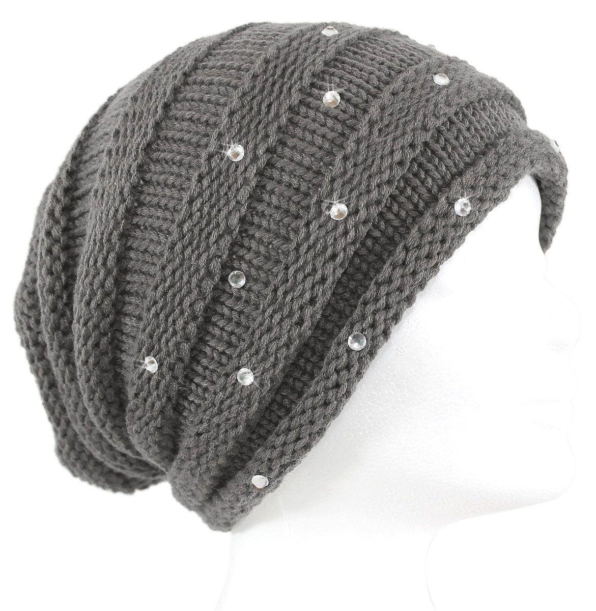 dy_mode Strickmütze Damen Strickbeanie mit Strass – glitzernde Wintermütze günstig online kaufen