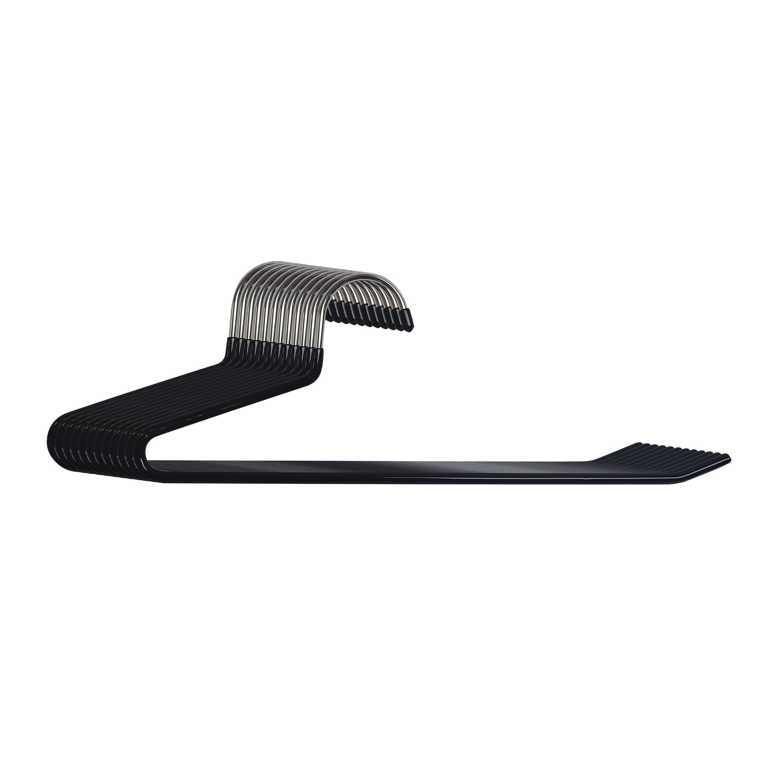 relaxdays Kleiderbügel Rutschfestes Hosenbügel Set, (Set, 12-tlg), schwarz günstig online kaufen
