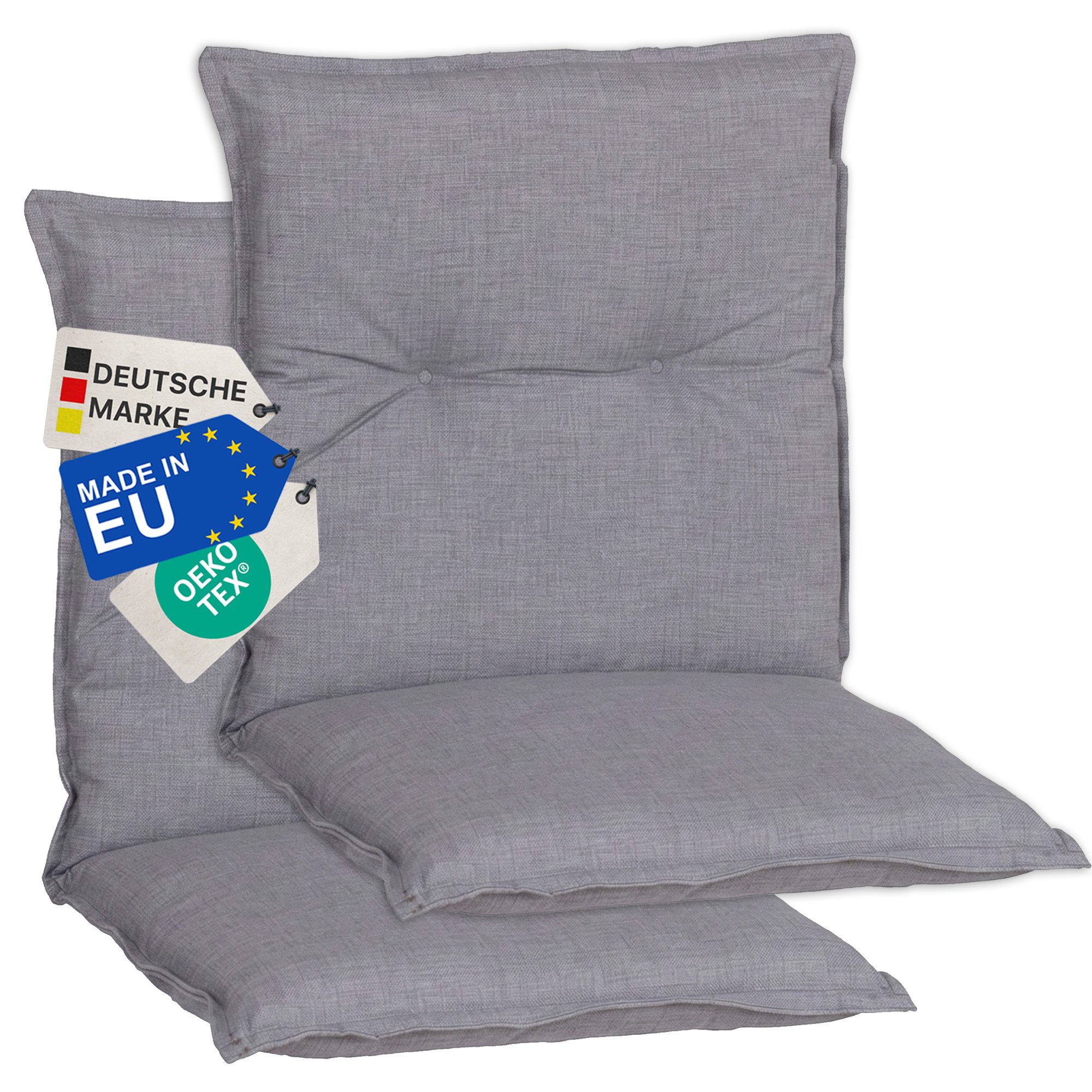 NYVI Sitzauflage Niedriglehner Auflagen 2er Set Barcelona Gartenstuhlauflagen 100x50cm, (2 St), Niederlehner Stuhlauflage Sitzauflage mit Halteband