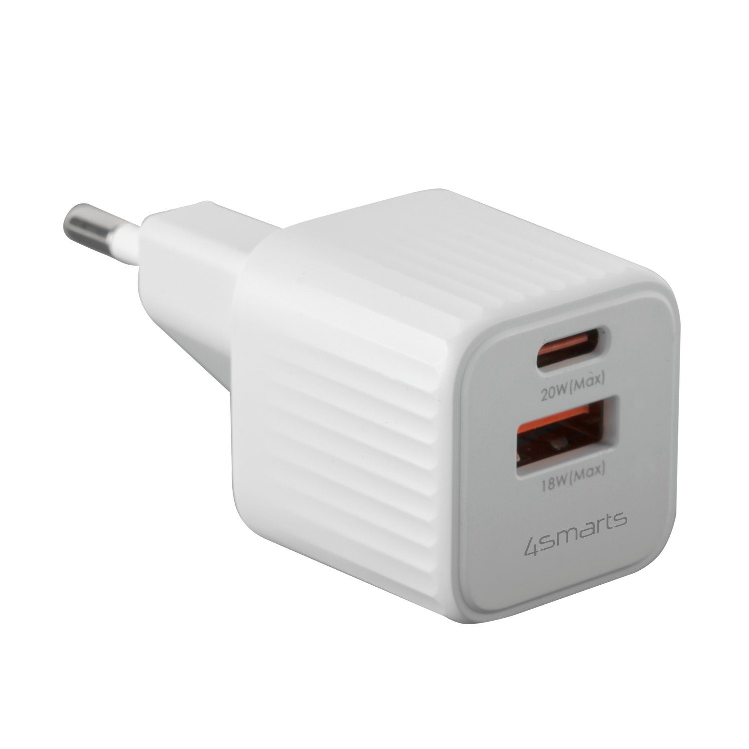 4smarts VoltPlug Duos Mini PD 20W + USB-C Kabel USB-Ladegerät (USB-A USB-C Fast Charge Samsung Galaxy Apple iPhone Huawei Xiaomi Sony)