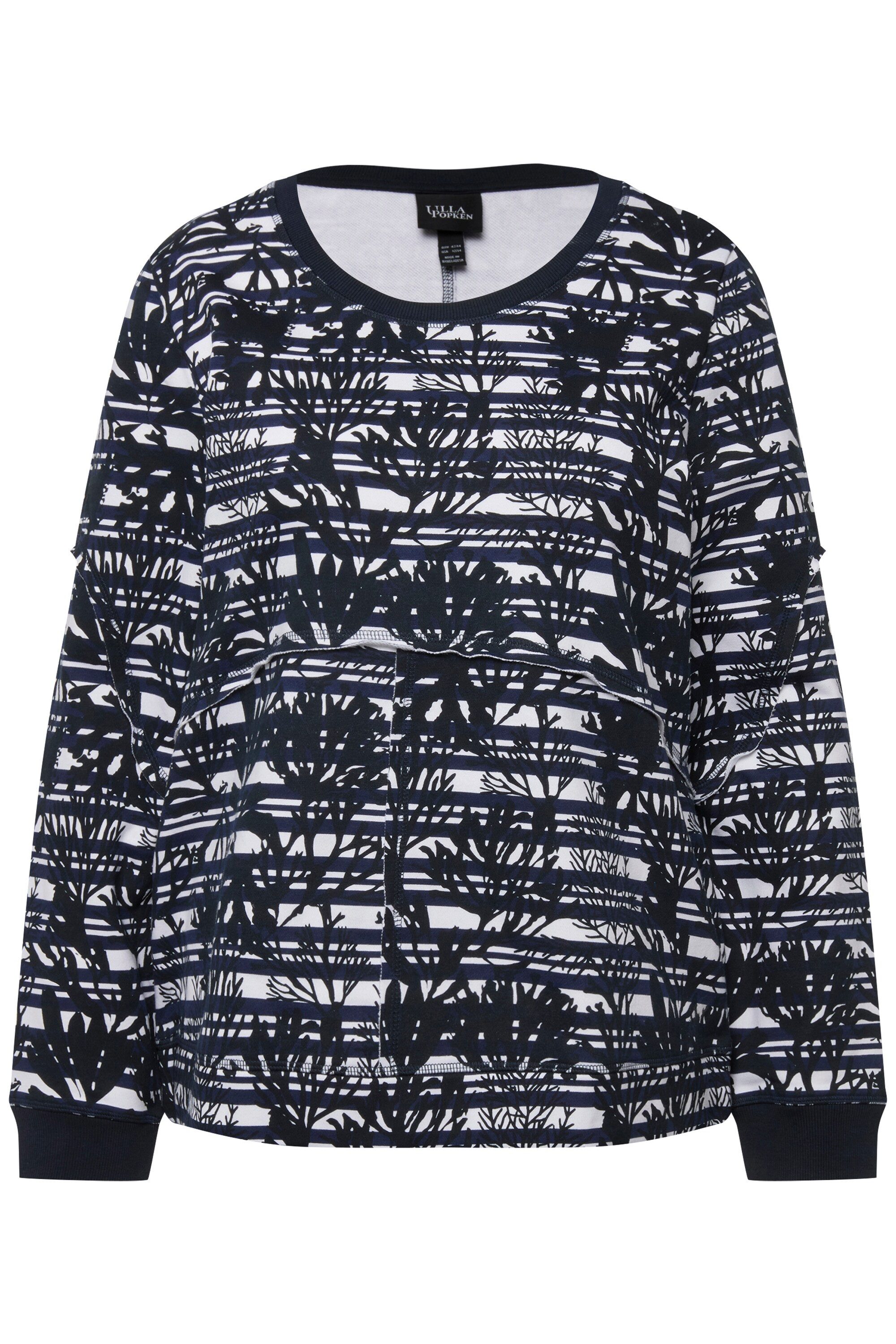 Ulla Popken Sweatshirt Sweatshirt offene Kanten günstig online kaufen