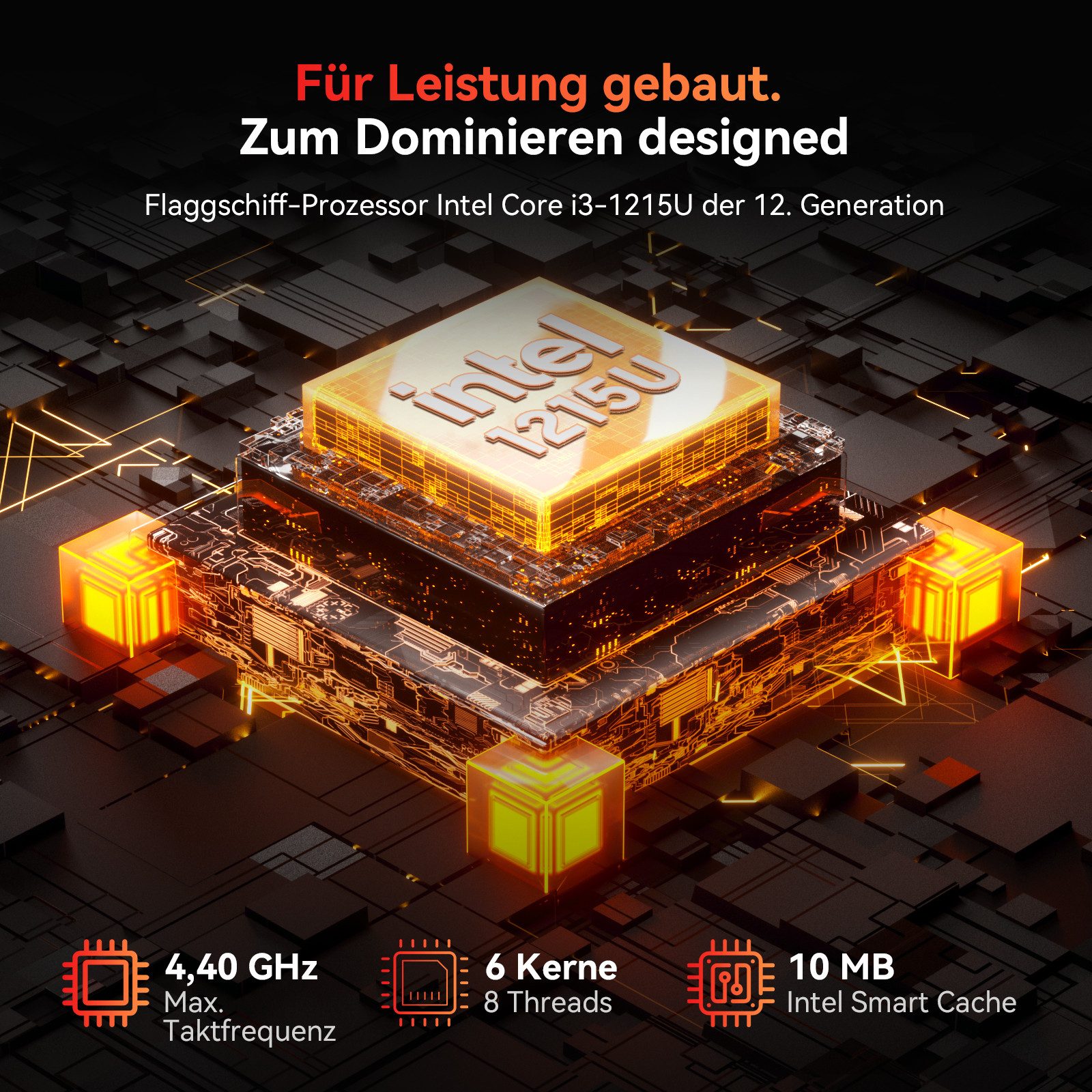 blackview 2026 Neuer MP100Pro Core i3, 16GB DDR4, 512GB SSD (2TB max) Mini-PC (Intel Intel Alder Lake i3-1215U, Intel, 16 GB RAM, 512 GB SSD, 4K 144Hz, 12 Anschlüsse, Windows 11 Pro, <30dB, WiFi 6 gaming PC)
