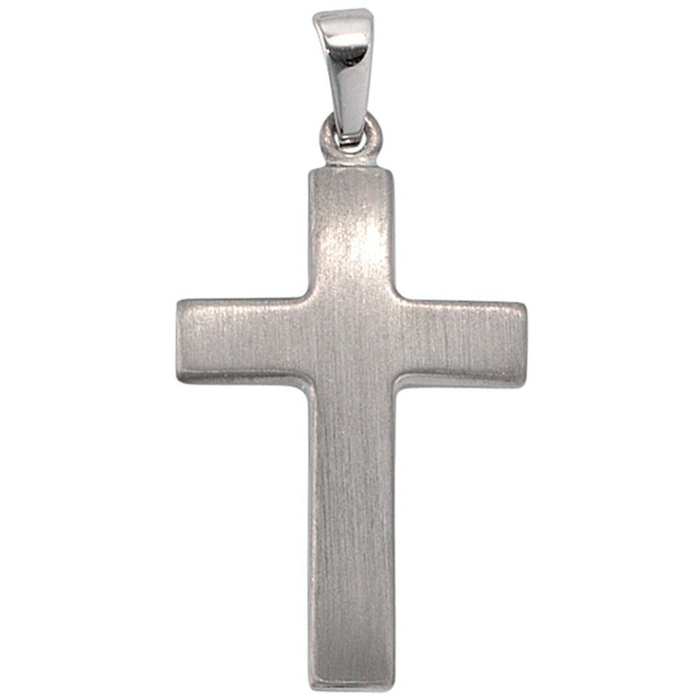 Kettenanhänger Anhänger Kreuz, aus 925 Sterlingsilber rhodiniert