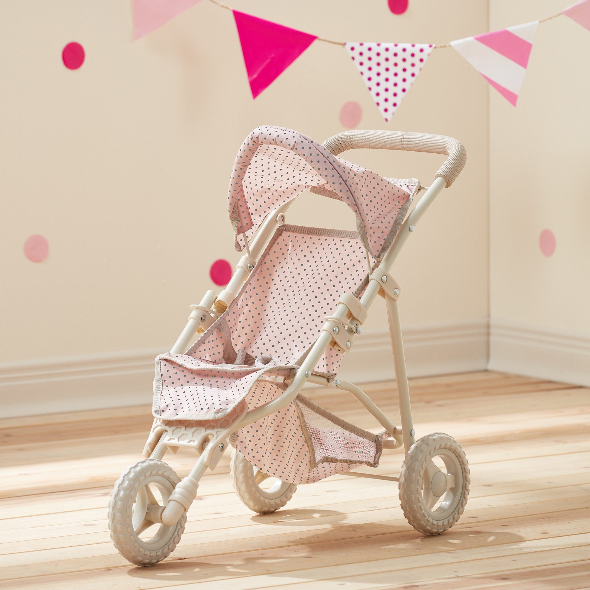 TEAMSON™ KIDS    Puppenwagen Puppen Jogger Rosa/Grau
