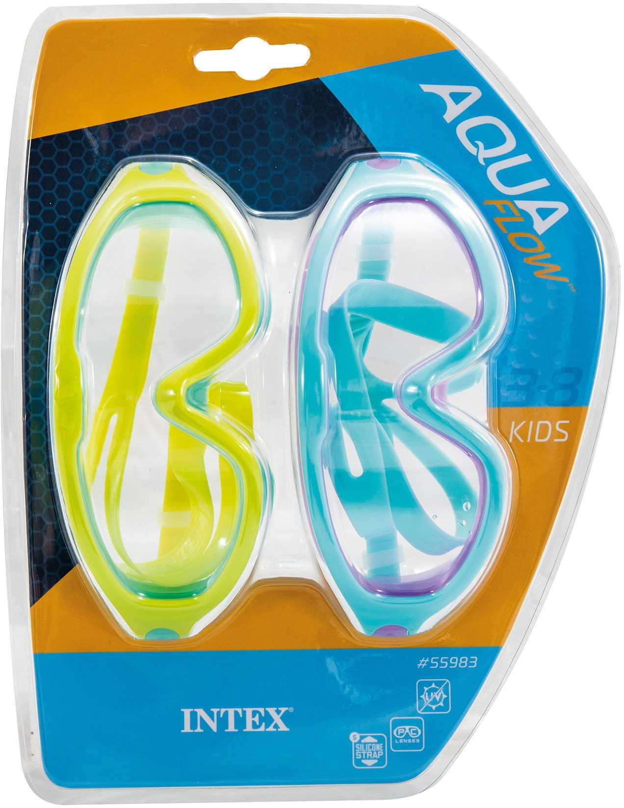 Intex Tauchermaske Tauchermasken 2er Pack Kids Swim Mask 3 bis 8 Jahre 55983