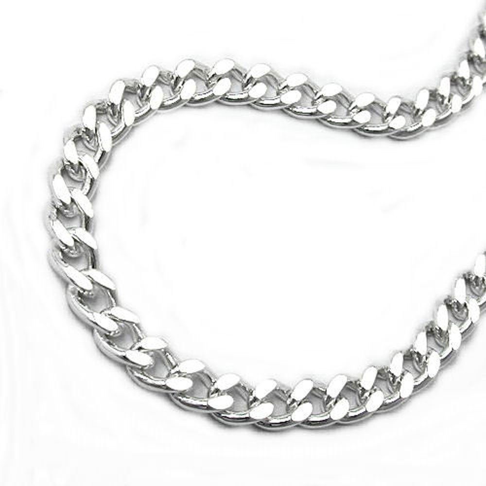 unbespielt Silberkette Halskette 3 mm Flachpanzerkette diamantiert 925 Silber 70 cm, Silberschmuck für Damen und Herren | Silberketten