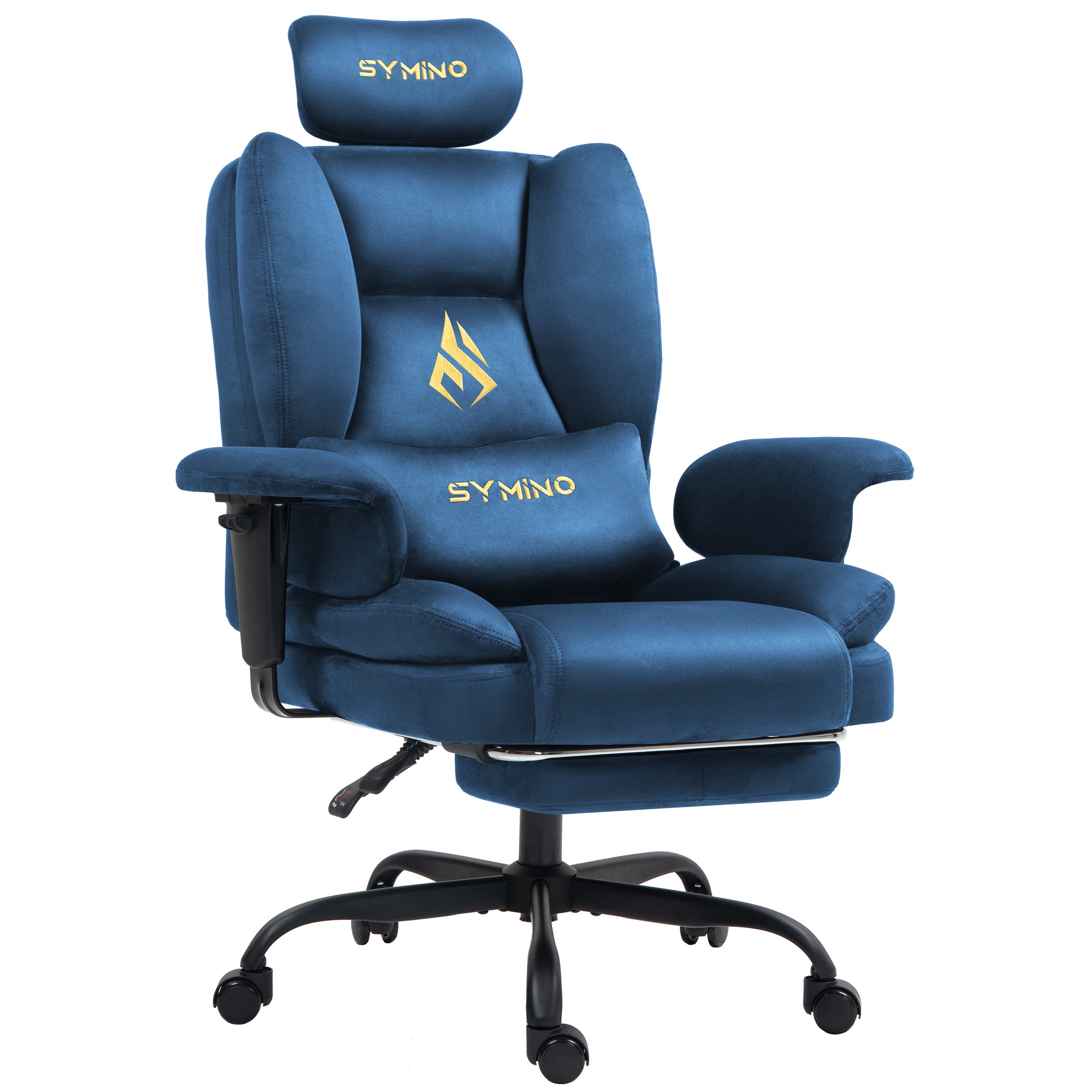 symino Stuhl Ergonomischer Sofa-Gaming-Stuhl, Verstellbarer Gamer-Stuhl, mit Hochwertigem Kunstpelzbezug für Ultimativen Komfort