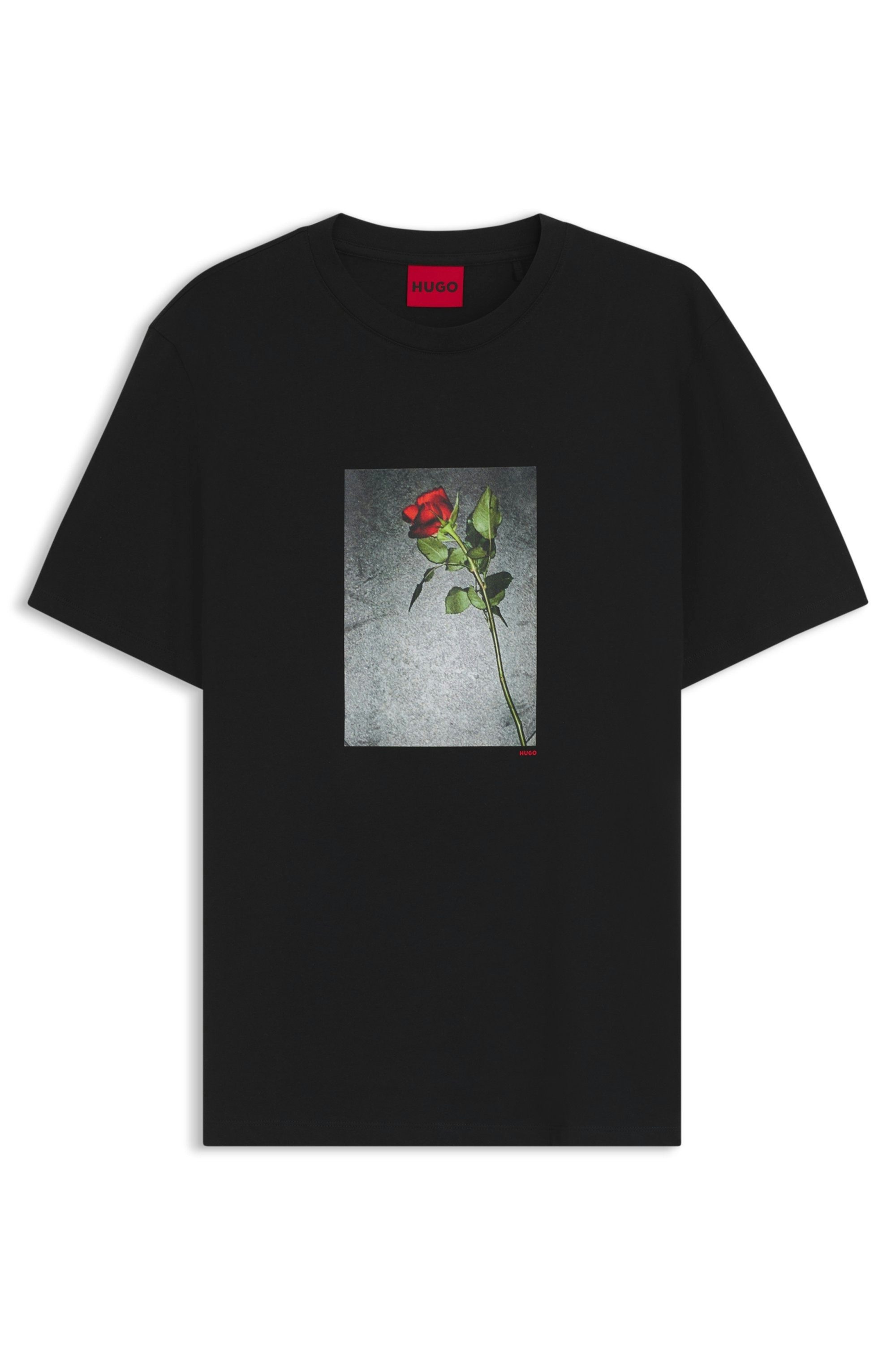 HUGO T-Shirt Durose Fotodruck, reine Baumwolle, Regular Fit – Bild 5 von 5