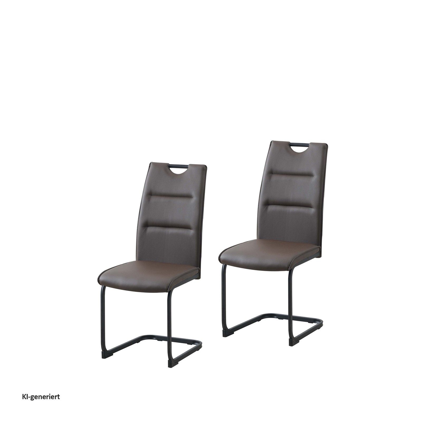 HTI-Living Freischwinger Schwingstuhl DannyP PU Braun (Set, 2 St), Freischwinger Esszimmerstuhl Kunstleder