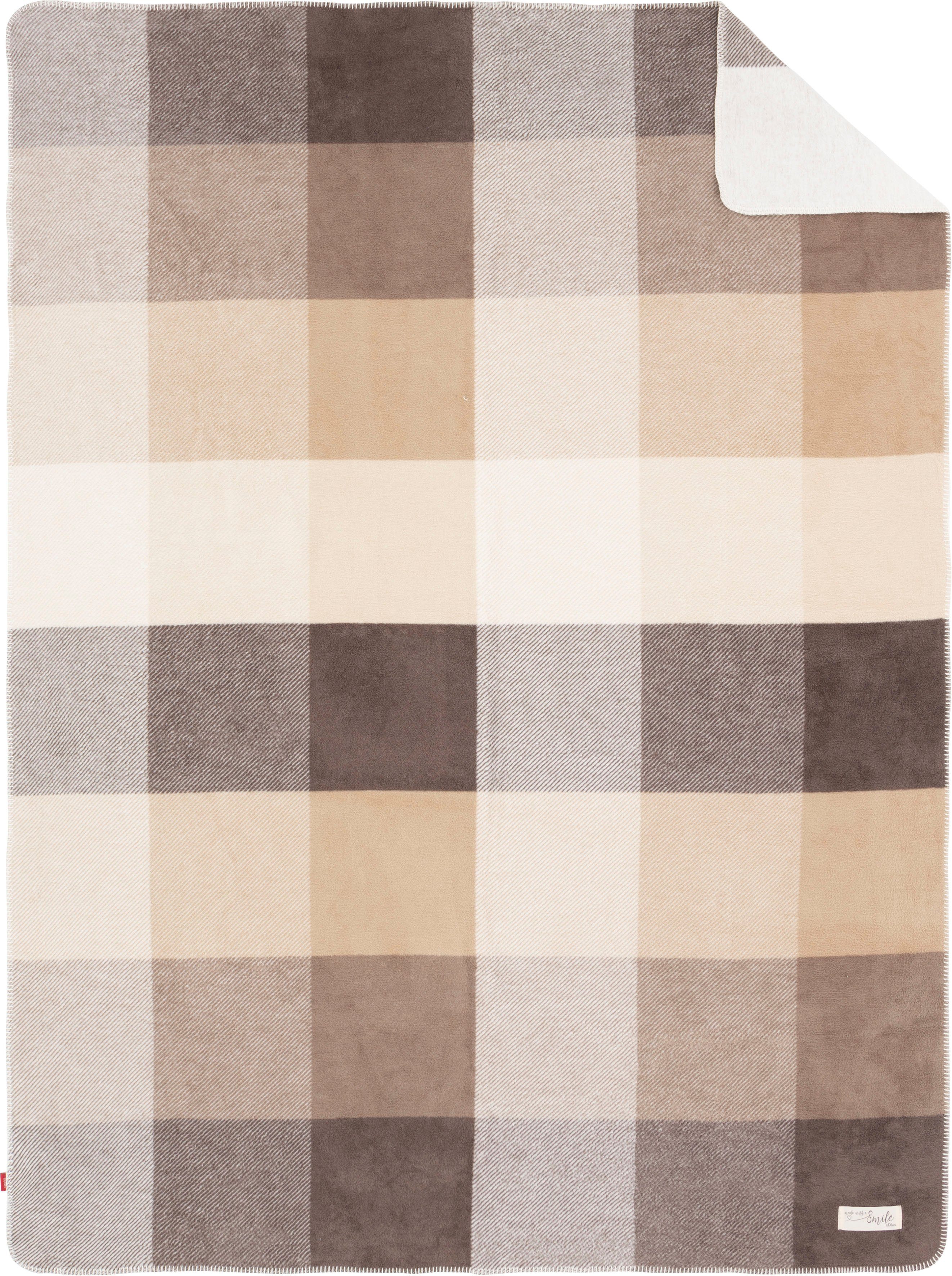 Wohndecke Jacquard Decke s.Oliver, s.Oliver, im Karo-Design, Kuscheldecke günstig online kaufen