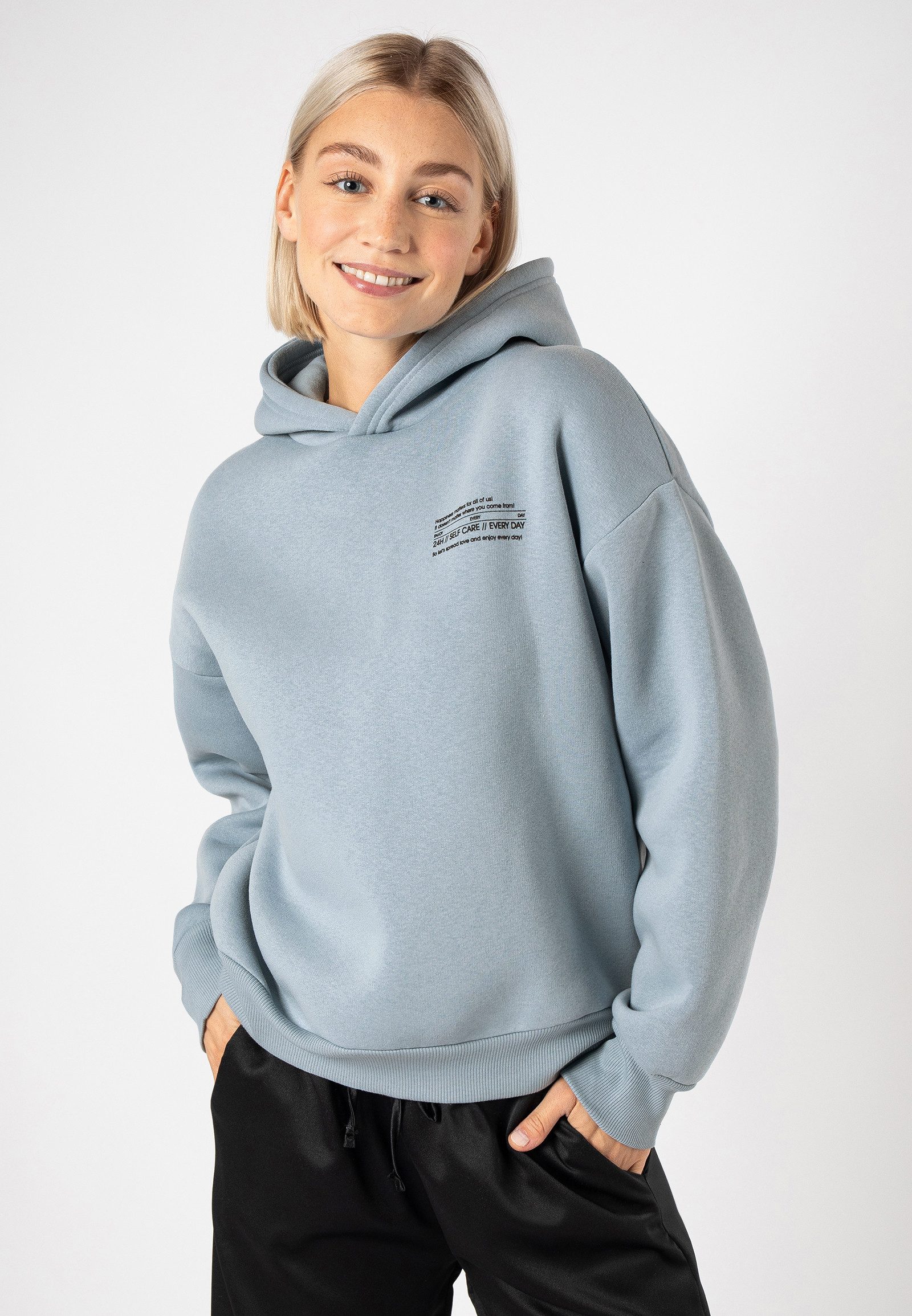 SUBLEVEL Kapuzenpullover Hoodie Mini-Print Sweater, Kapuzensweatshirt günstig online kaufen