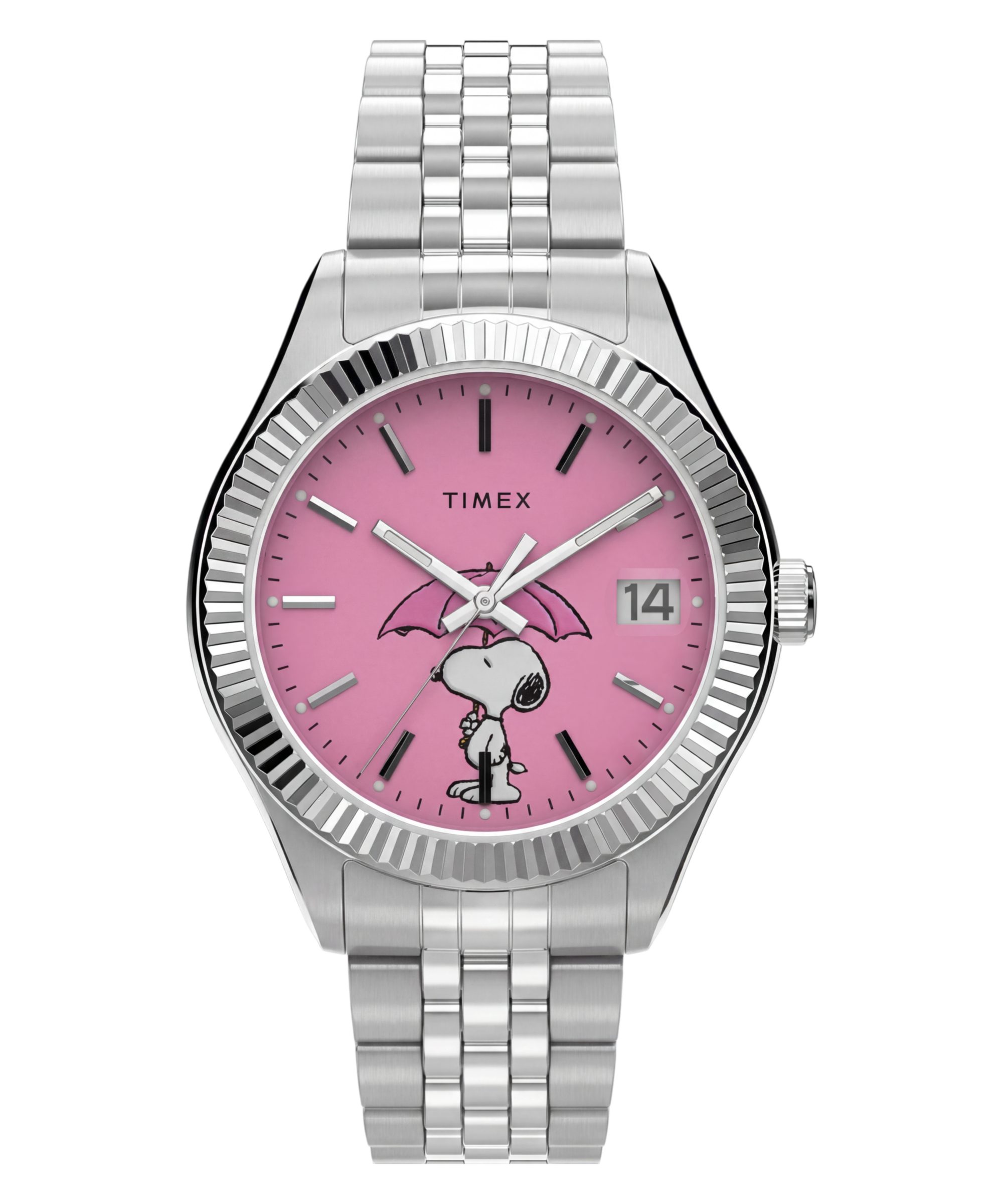 Timex Quarzuhr TMEX x PEANUTS TIMEX LEGACY TW2Y85500AJ, Armbanduhr, Damenuhr, Edelstahlarmband, analog, Tag