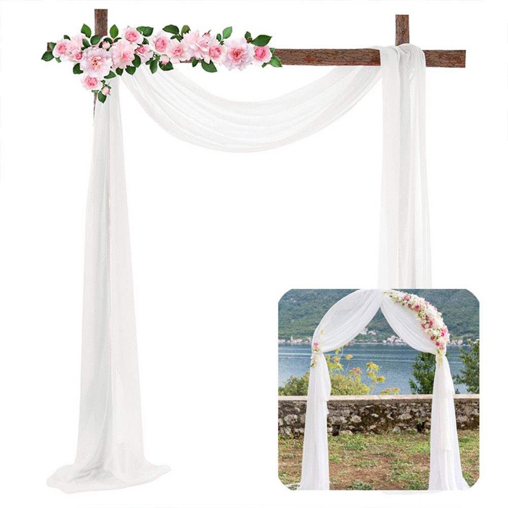 GarveeMore Wabendekoration 1 Stück 70 * 550 cm Elastische Chiffon Bogen Vorhang für Hochzeit
