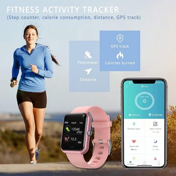 MicLee Smartwatch (1,3 Zoll, Android iOS), Damen herren pulsuhren wasserdicht uhr sportuhr unterschiedliche